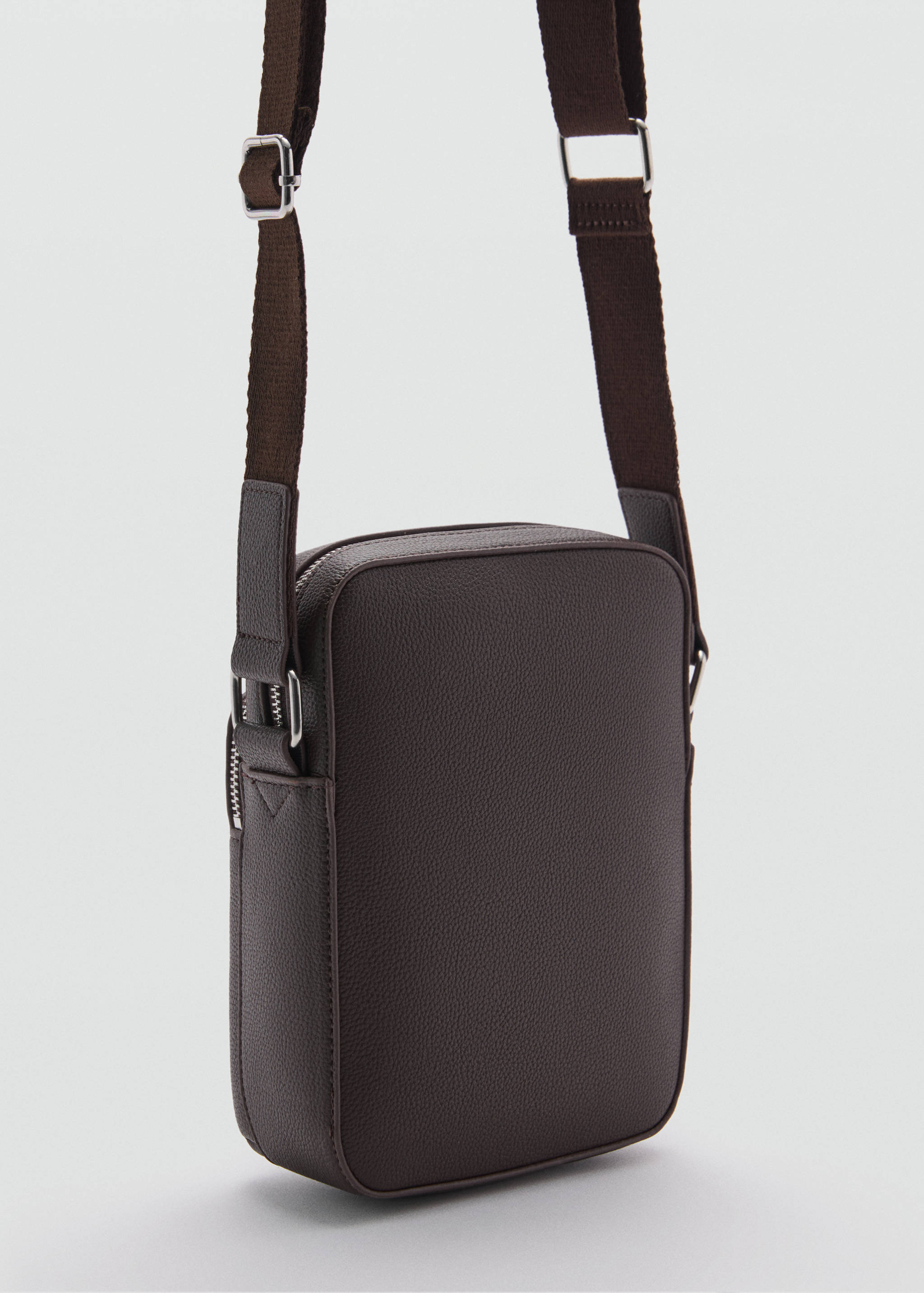 Sac bandoulière simili-cuir effet grainé - Plan moyen