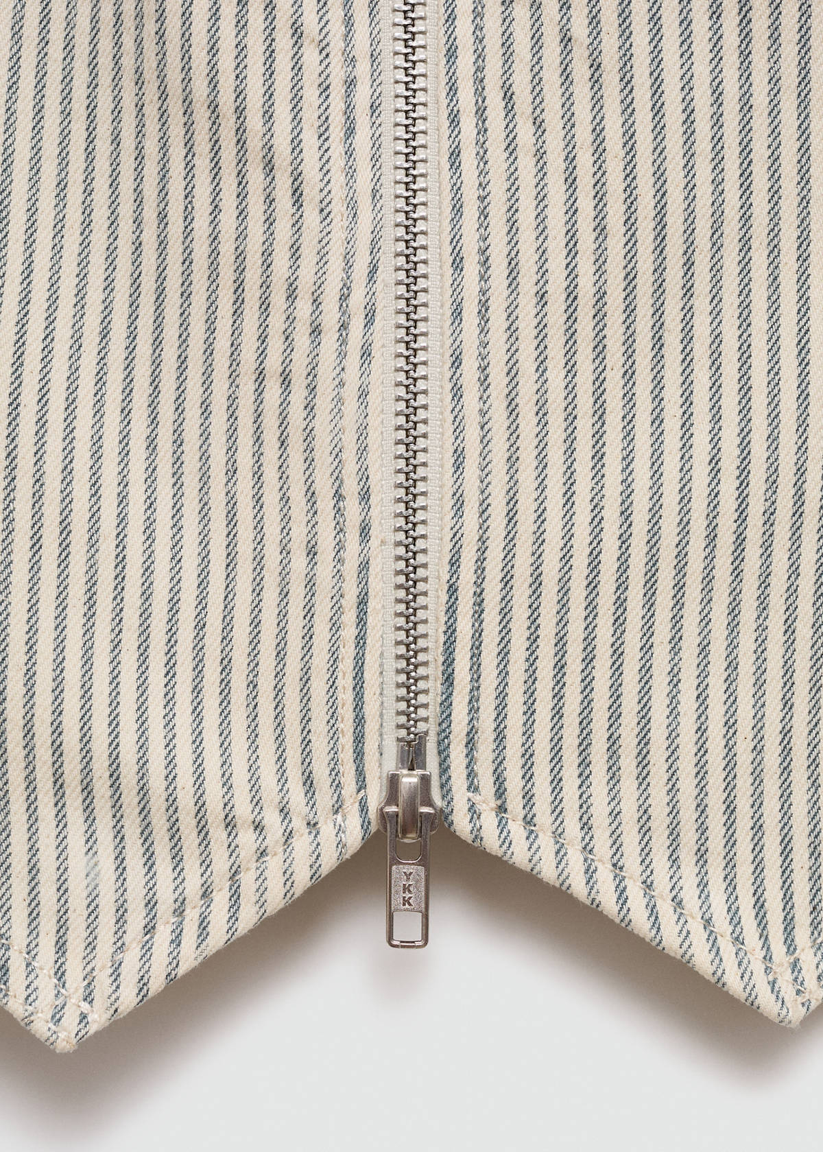 Striped gilet with zip — Beige