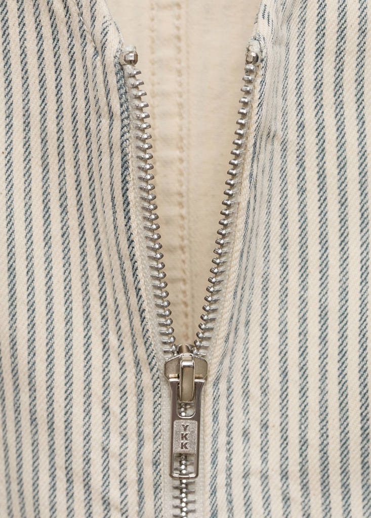 Striped gilet with zip — Beige