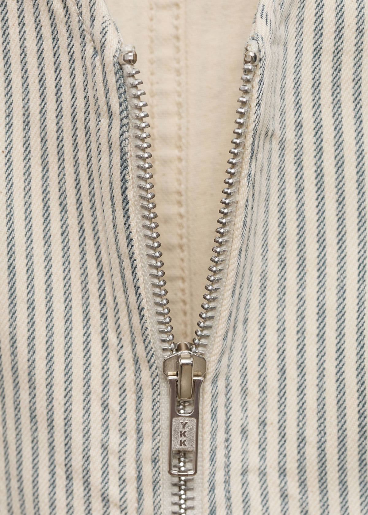 Striped gilet with zip — Beige