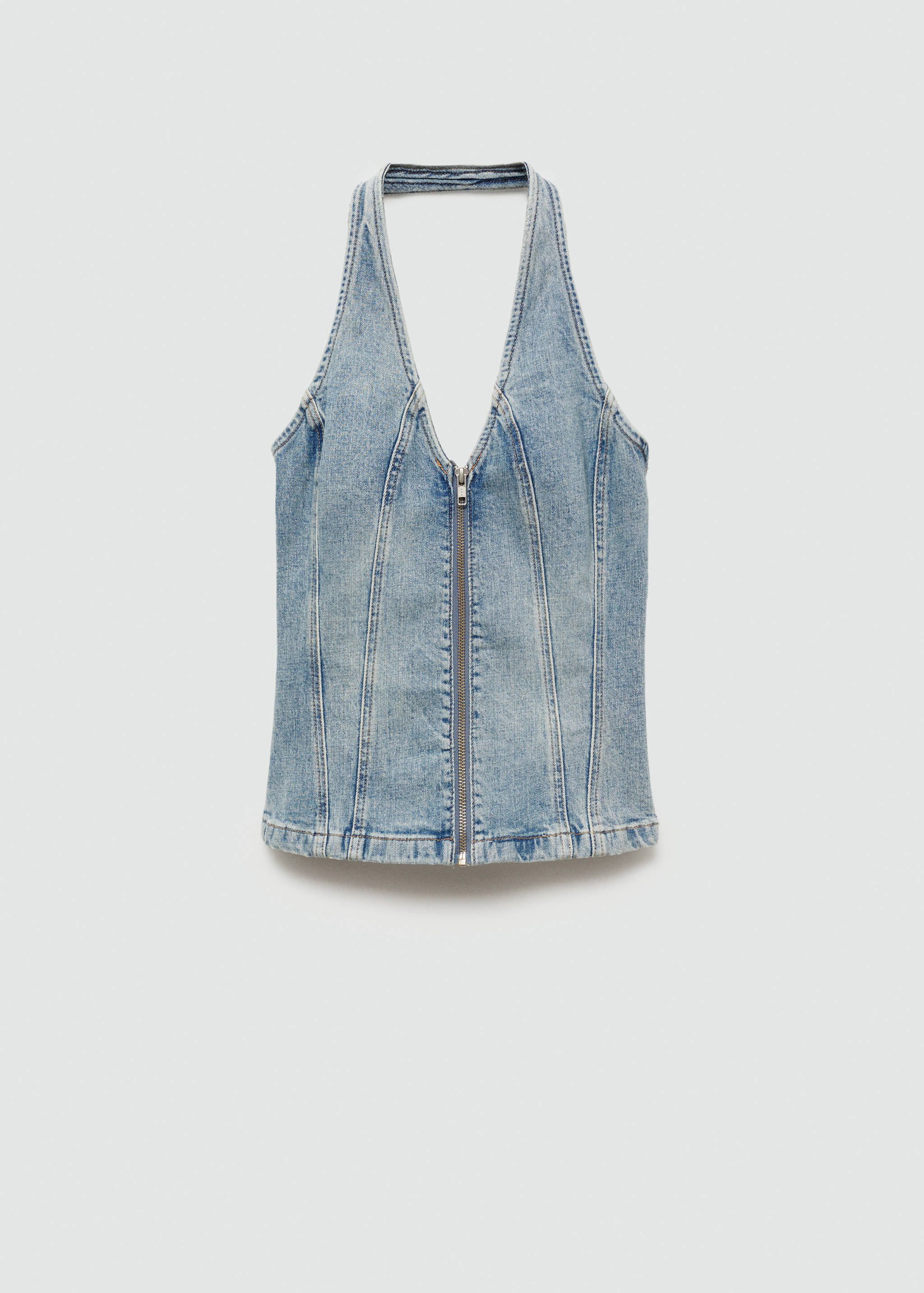 Halter-neck denim top - Article without model