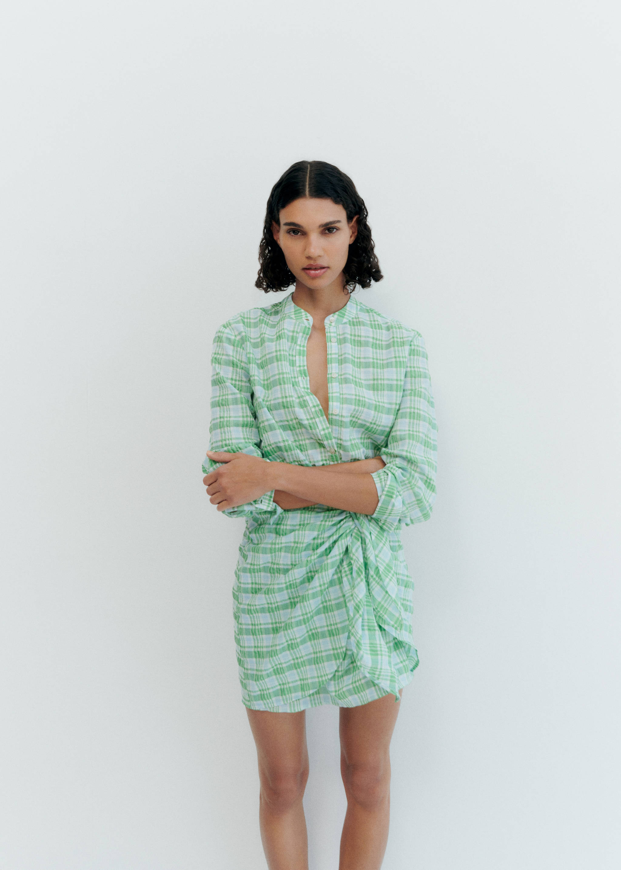 Check bow dress - Details of the article 6