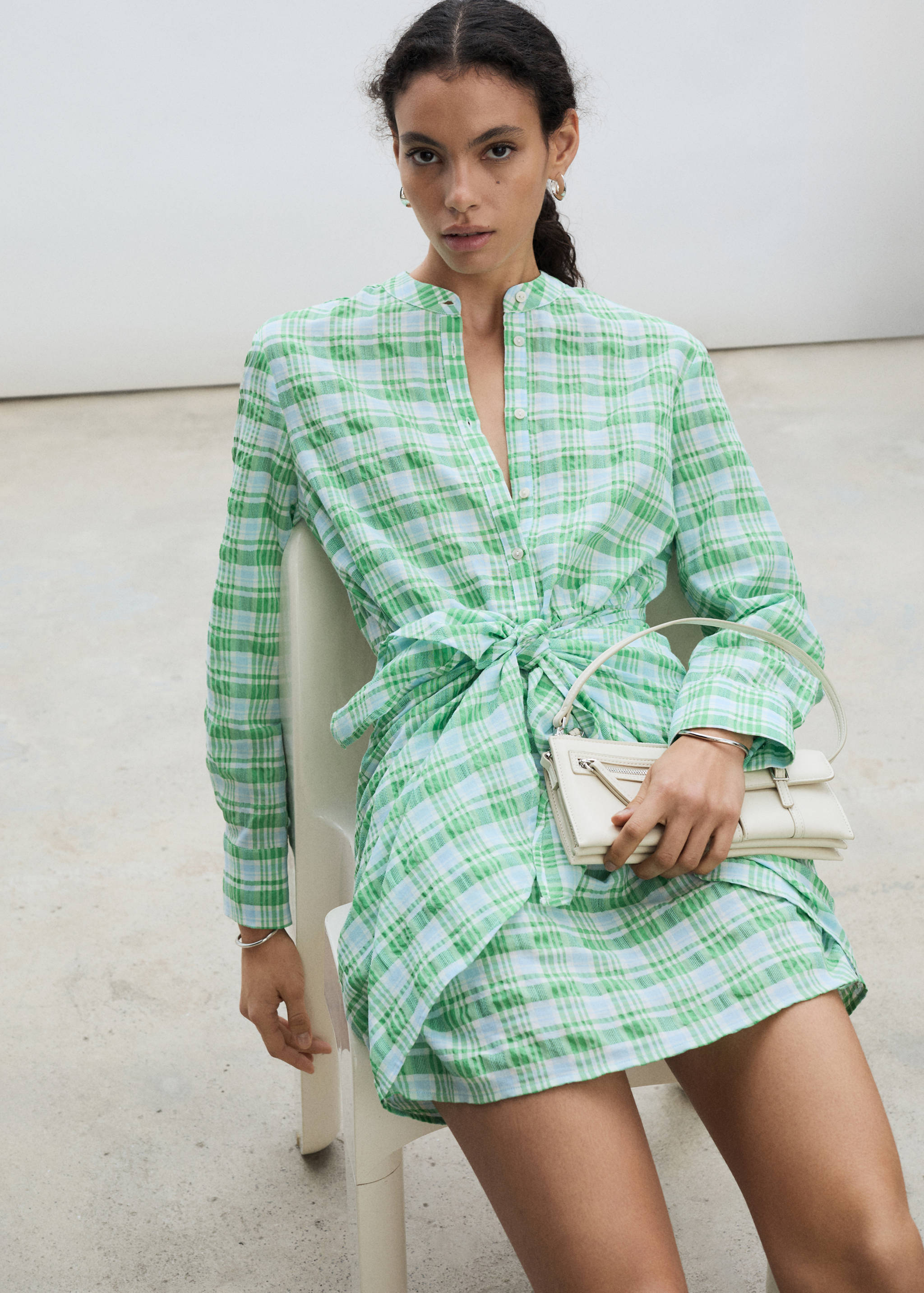 Check bow dress - Details of the article 2