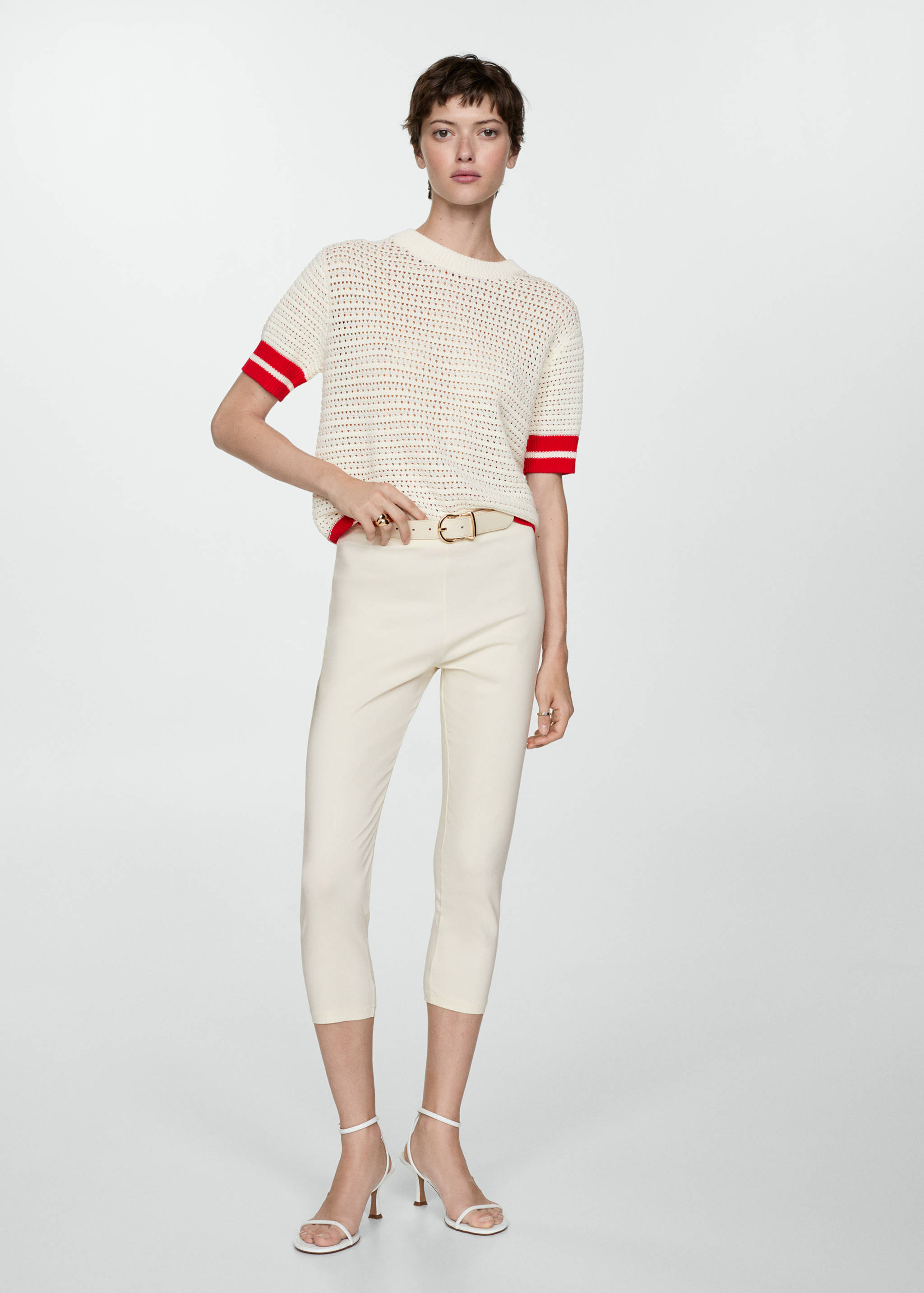 Pull-over ajouré à rayures - Plan général