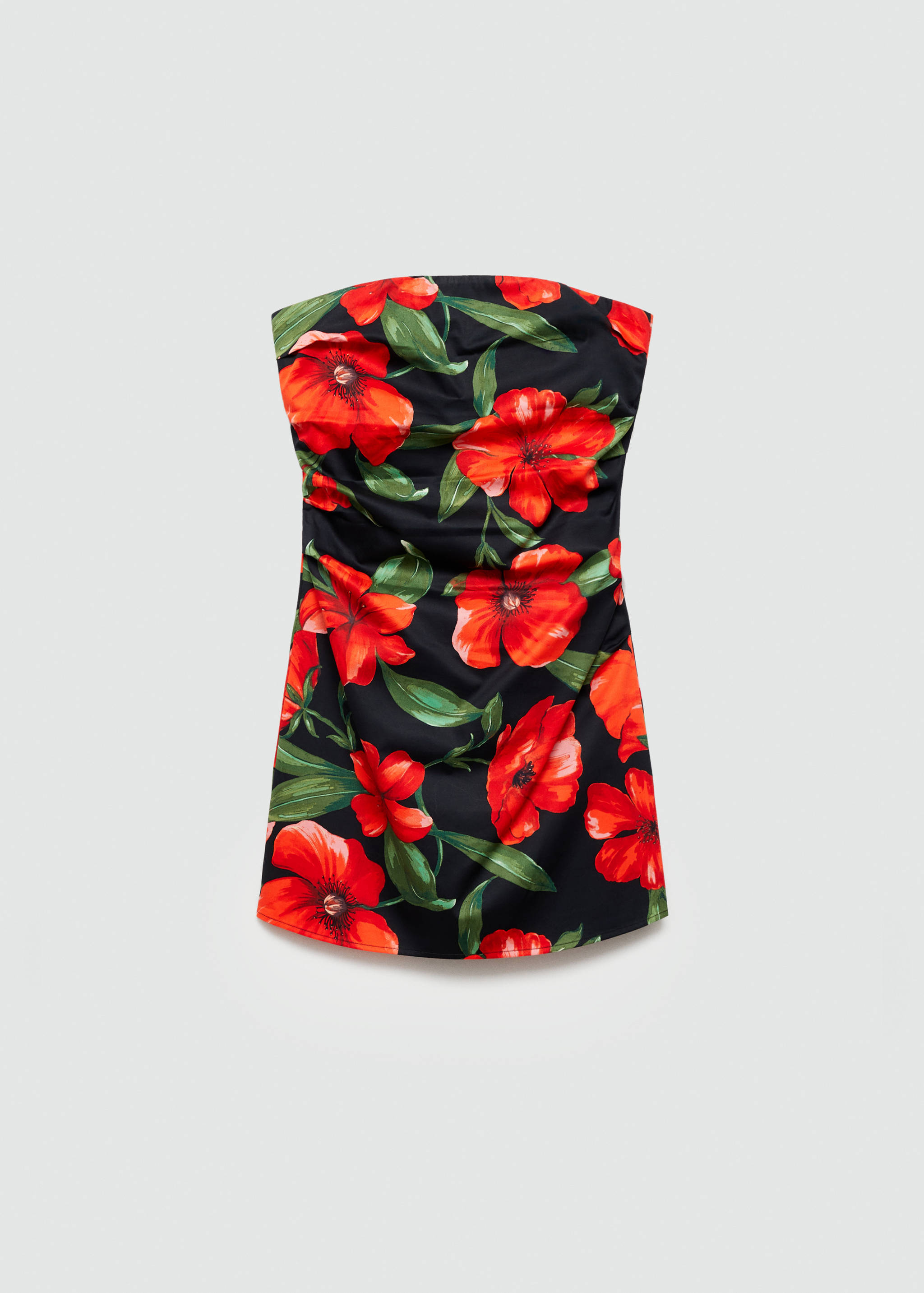 Strapless floral dress - Article without model