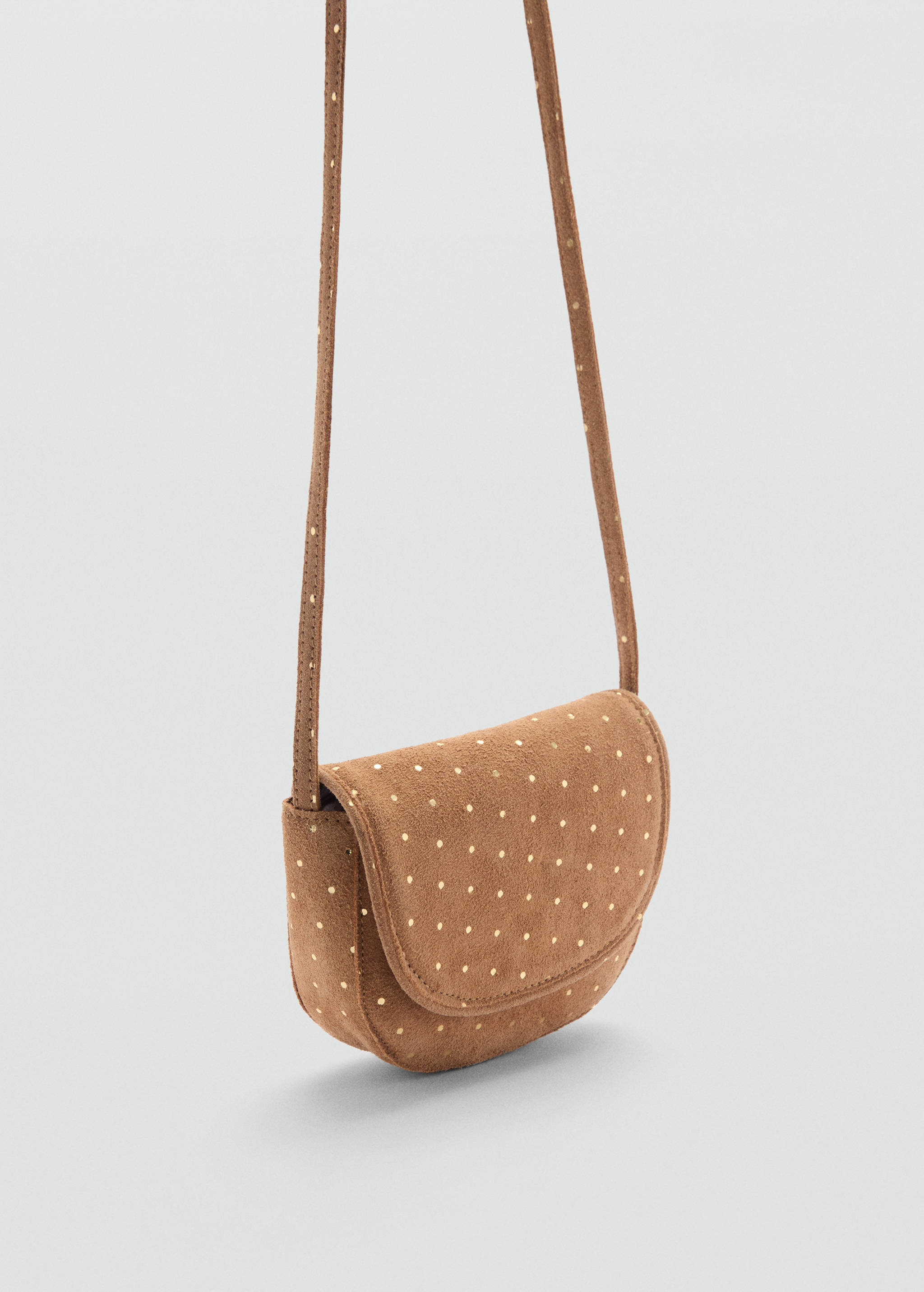 圆点印花皮革手袋 - null