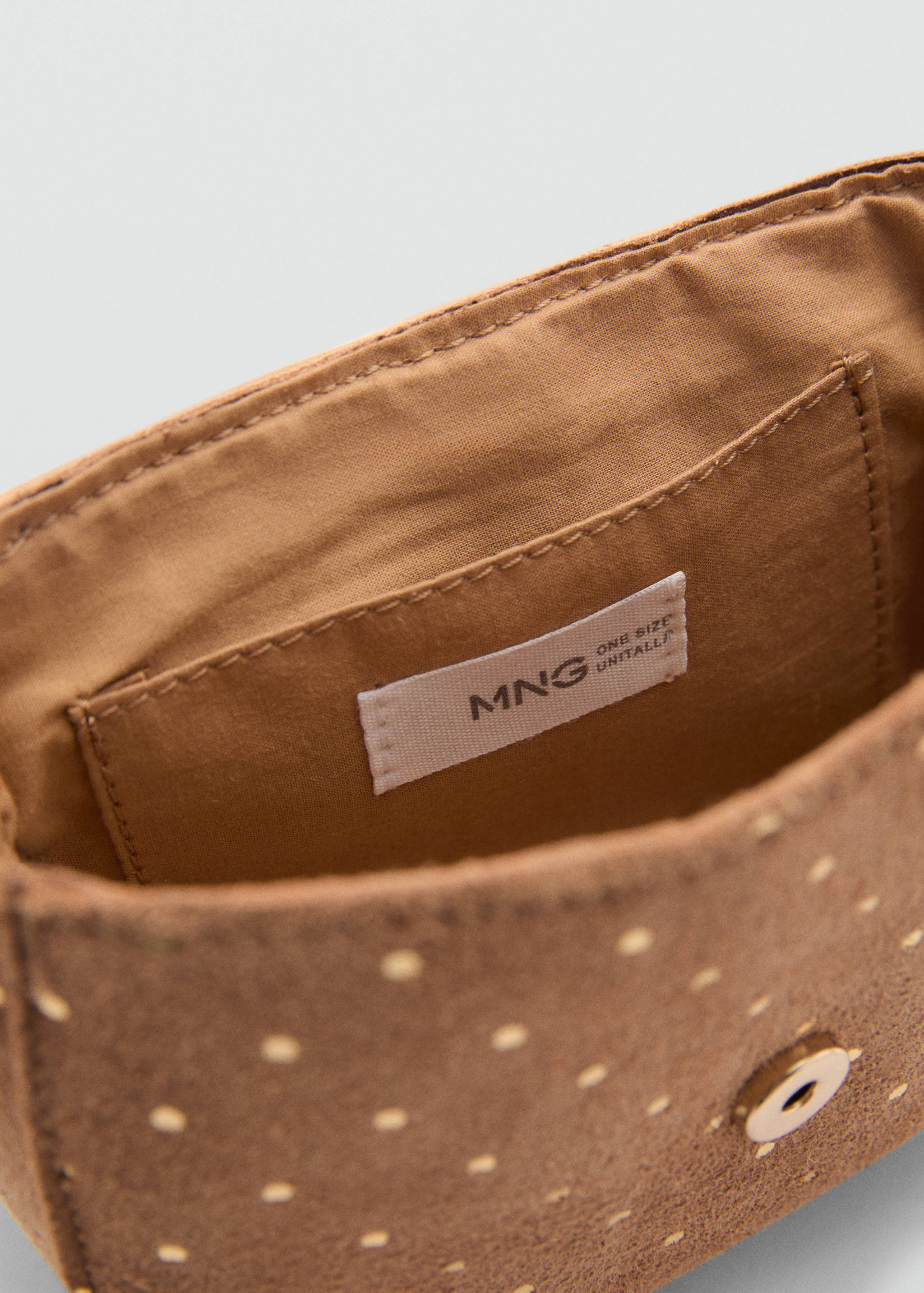 圆点印花皮革手袋 - null