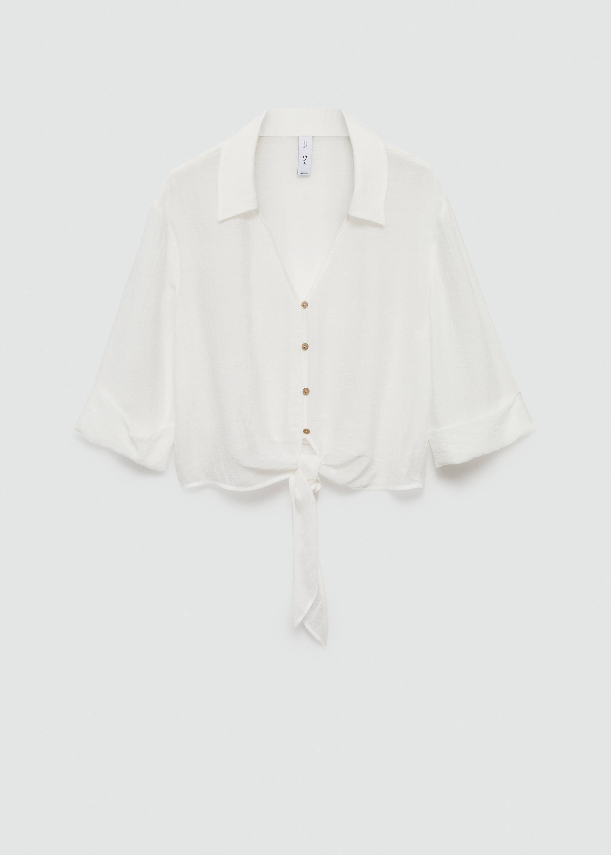 Flared-sleeve blouse with bow - Article without model