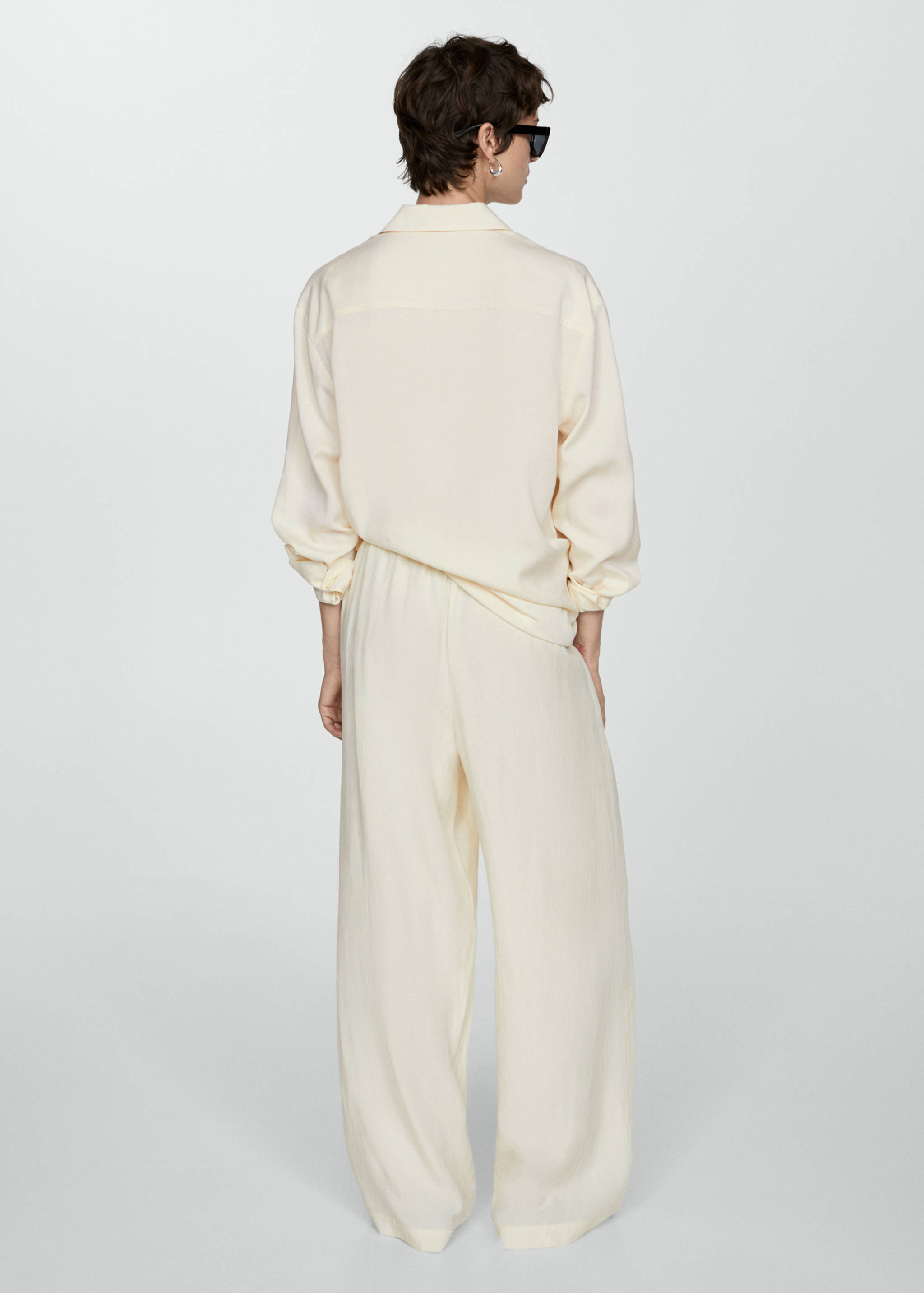 Wideleg lyocell trousers - Reverse of the article