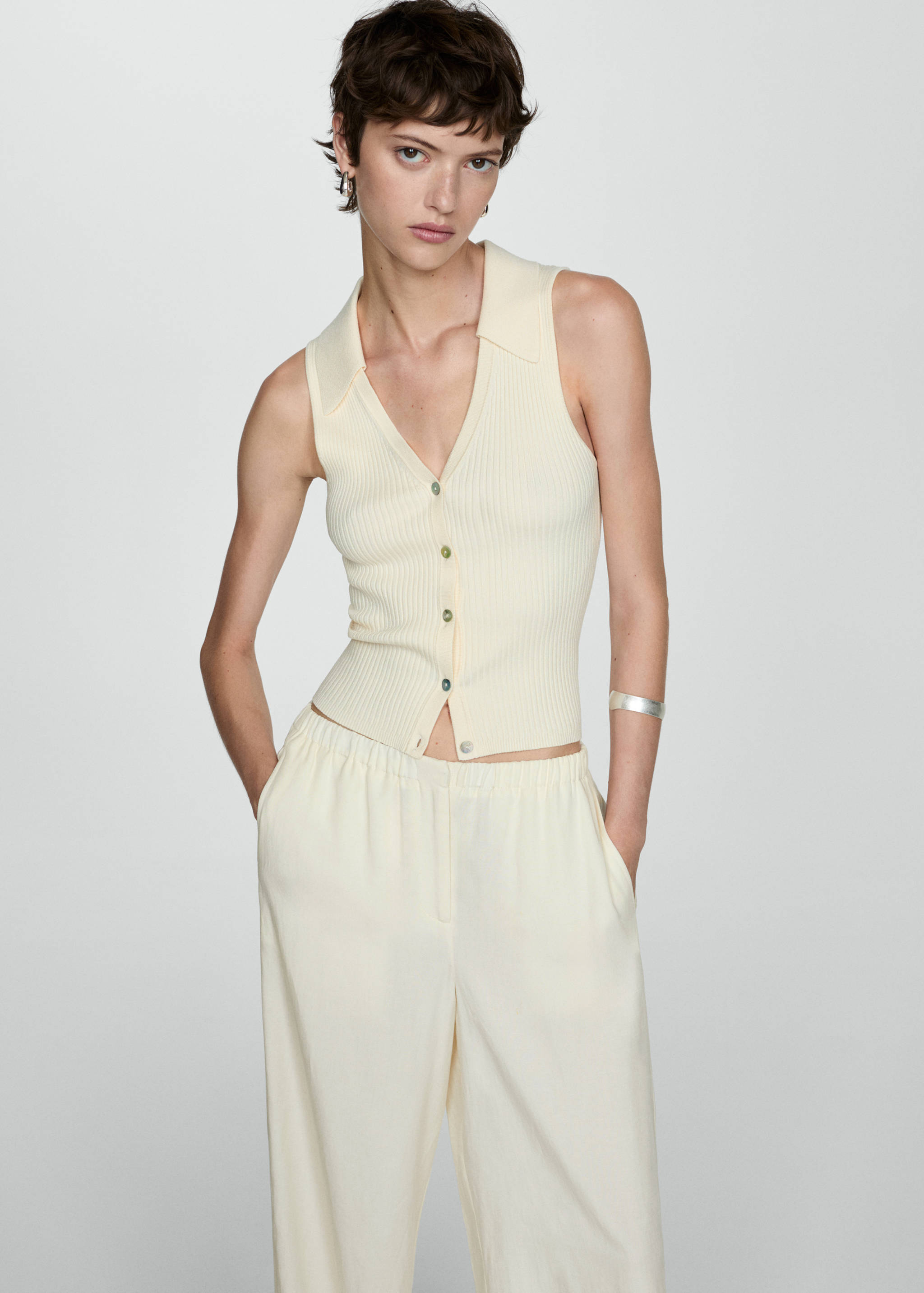 Wideleg lyocell trousers - Details of the article 2