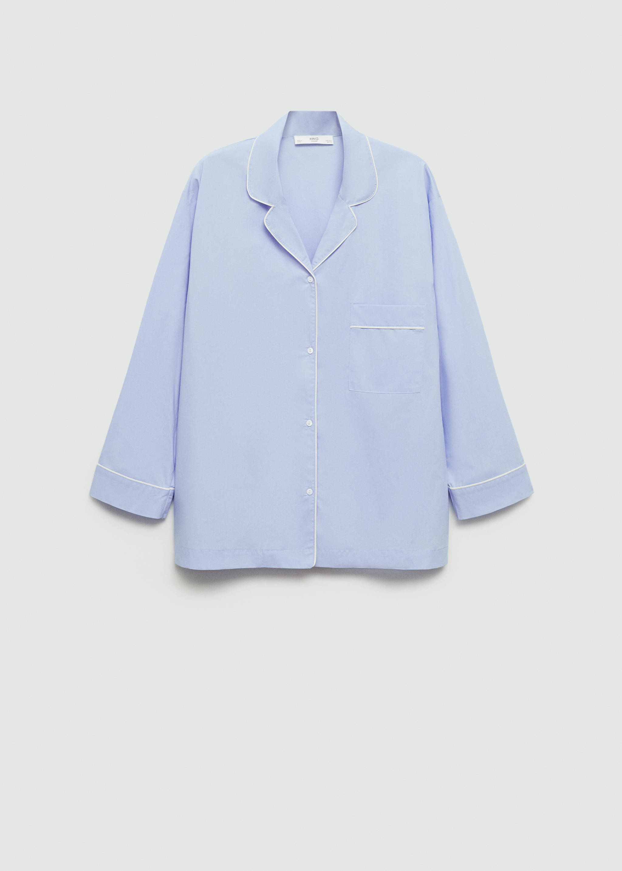 Pyjama shirt with contrasting finish - Article without model