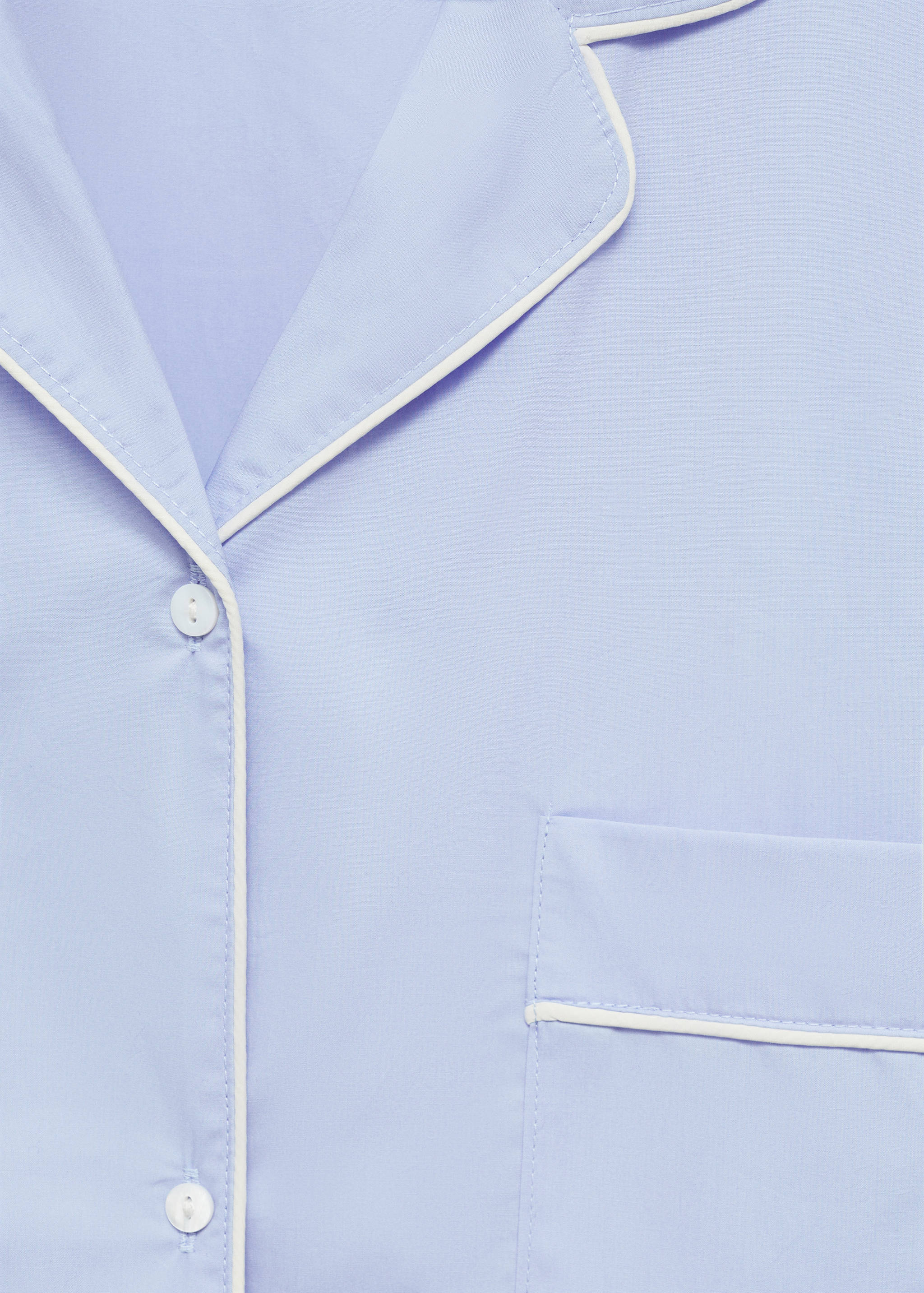 Pyjama shirt with contrasting finish - Details of the article 8