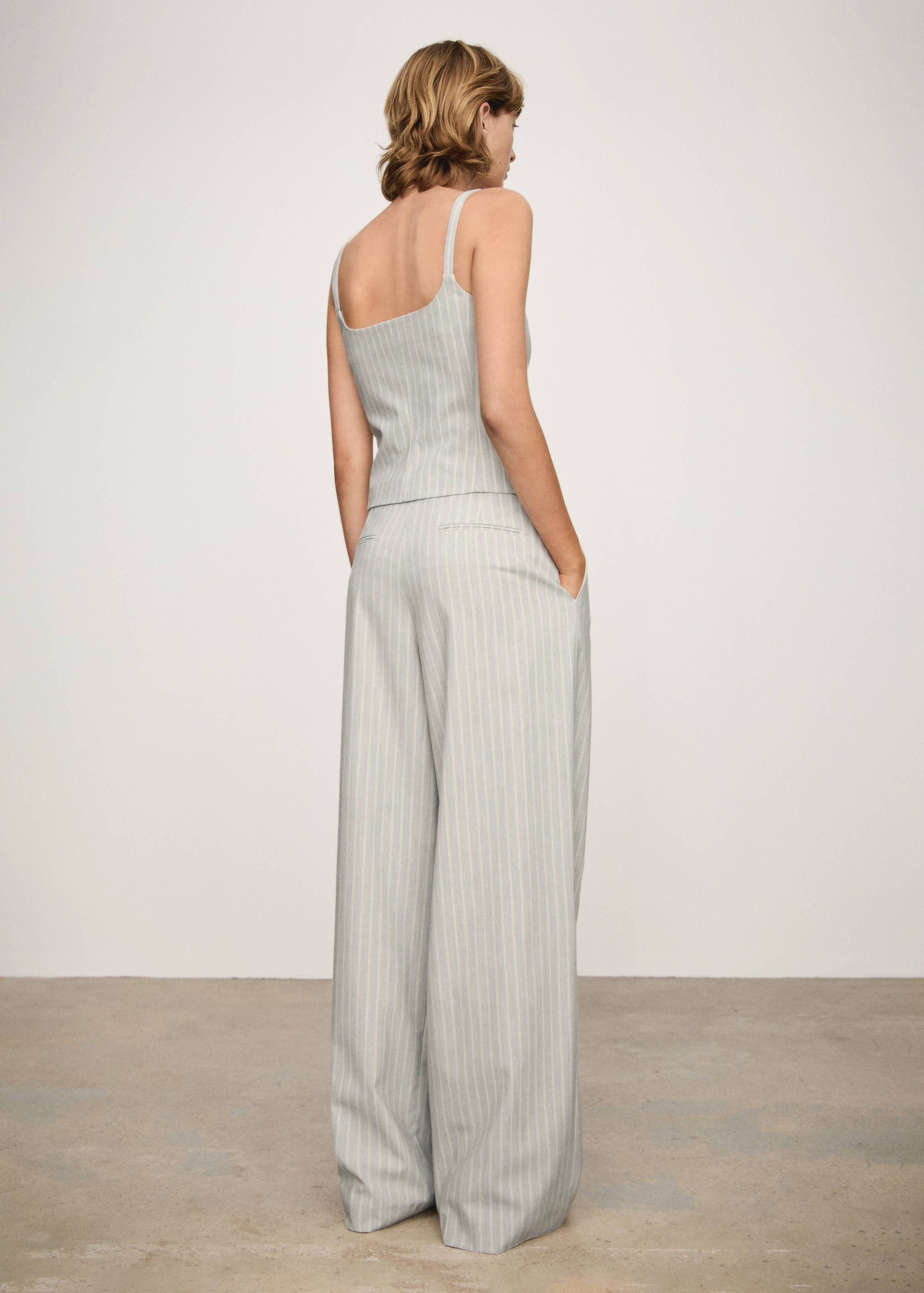 Wide leg striped trousers - Reverse of the article
