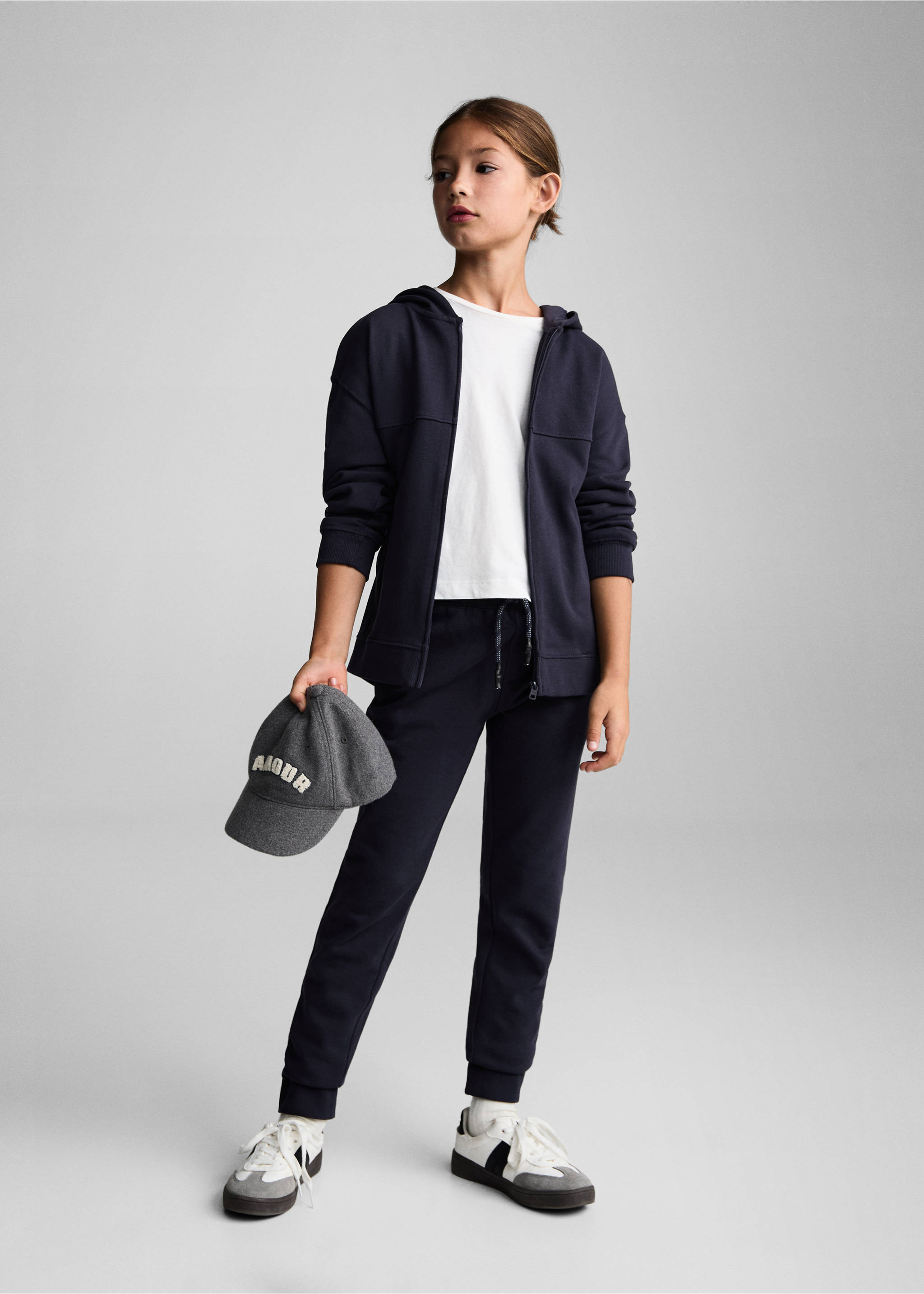 Cotton jogger-style trousers - General plane, Dark Navy. Ref: 77083271-00.