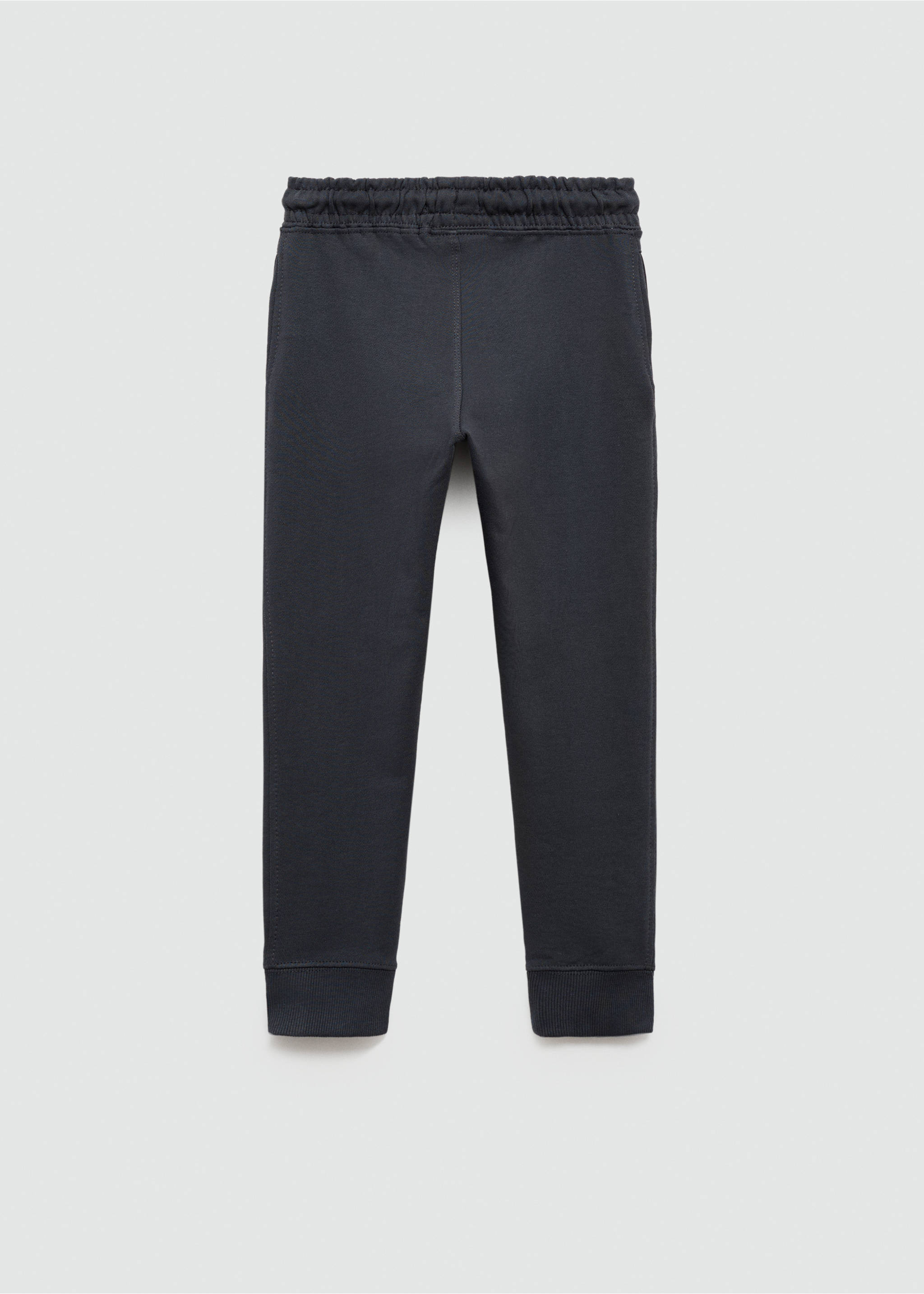 Cotton jogger-style trousers - Reverse of the article, Charcoal. Ref: 77083271-00.
