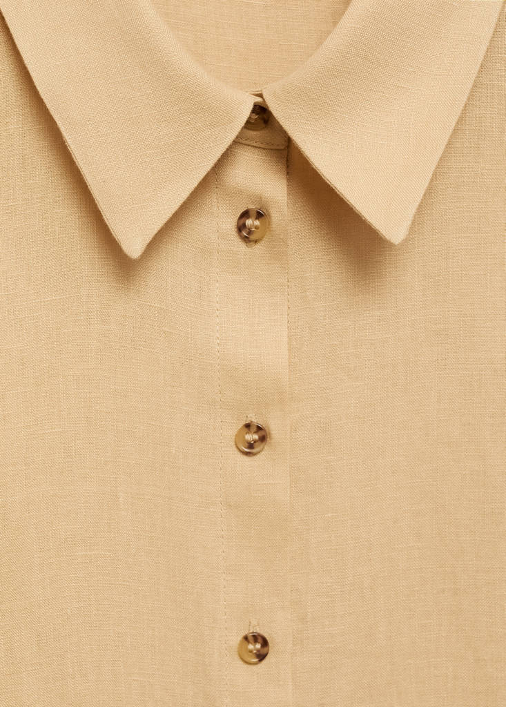 Linen-blend shirt dress — Ochre