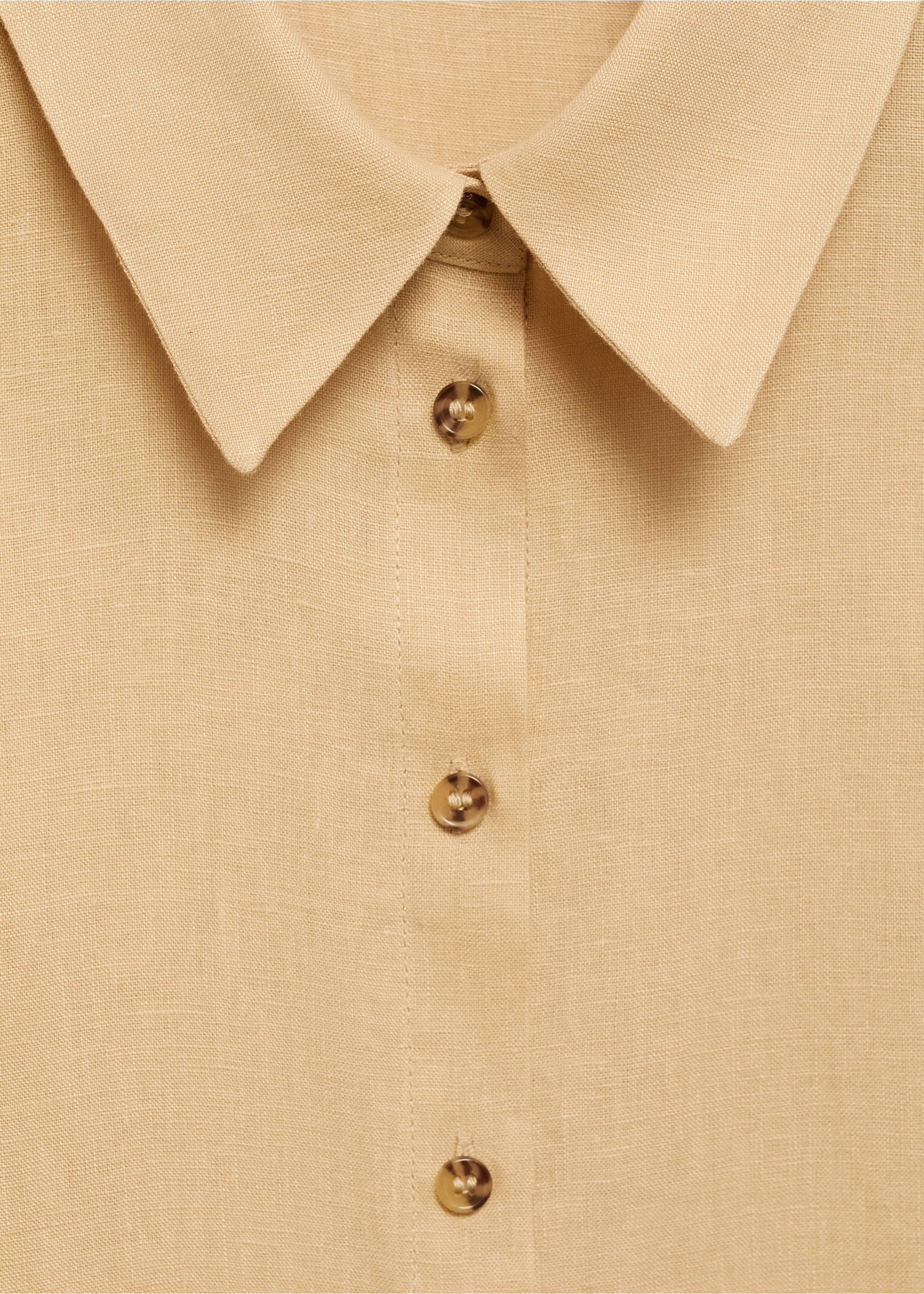 Robe chemisier lin - Détail de l'article 8, Ocre. Ref: 77083274-00.