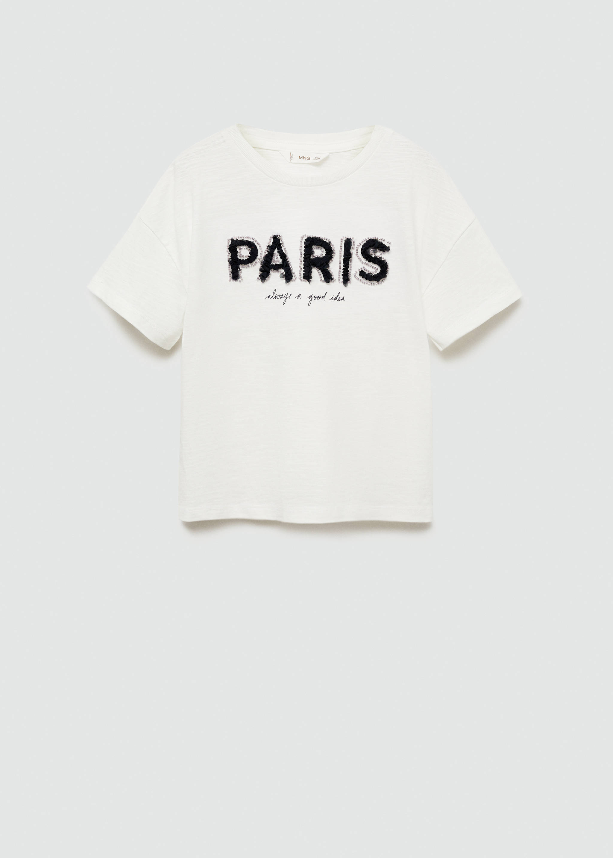 Bedrucktes Shirt mit Perlen - Artikel ohne Model