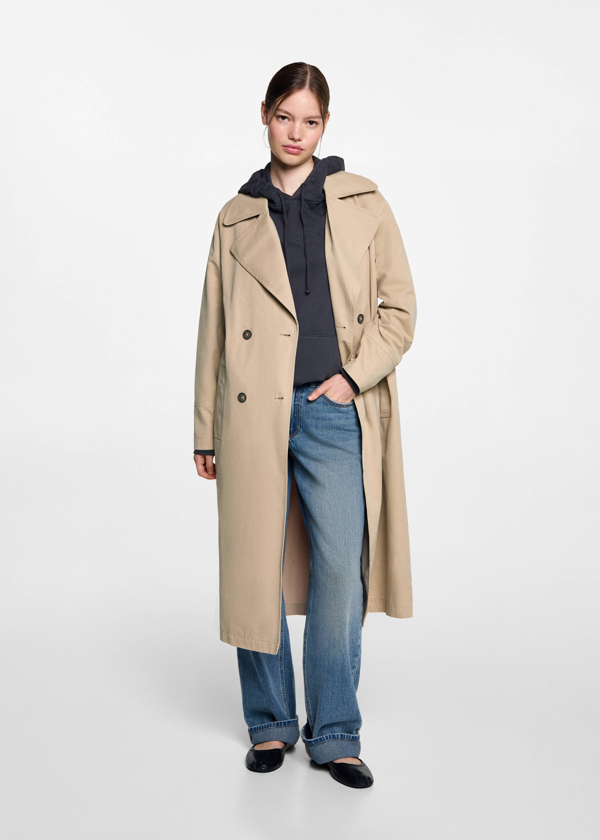 Classic trench coat with belt - General plane