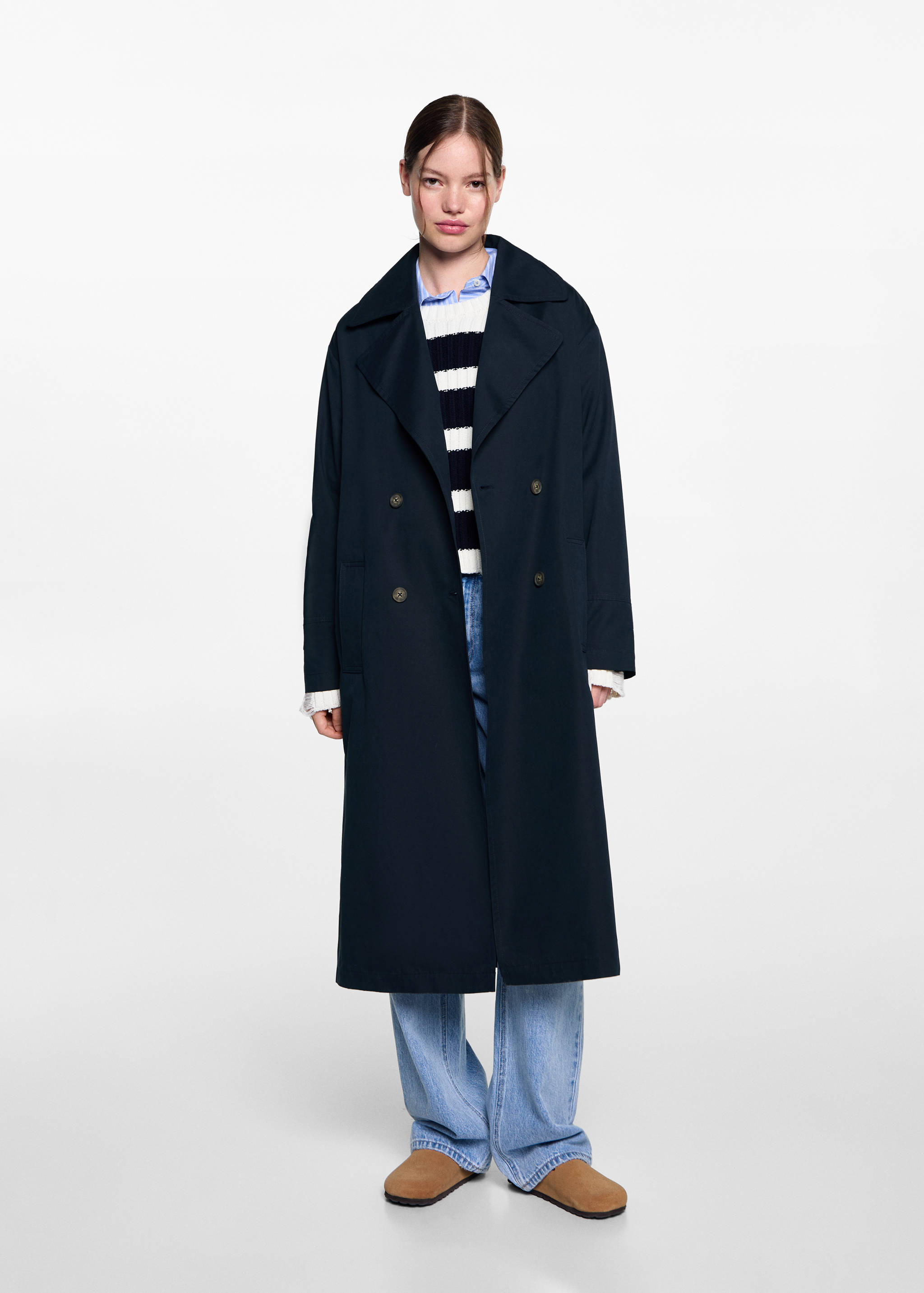 Classic trench coat with belt - General plane