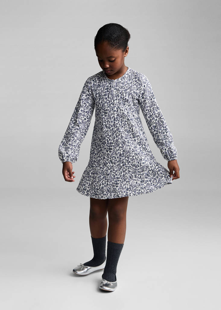 MANGO KIDS - Robe plissée à fleurs bleu - 11-12 ans - Fille