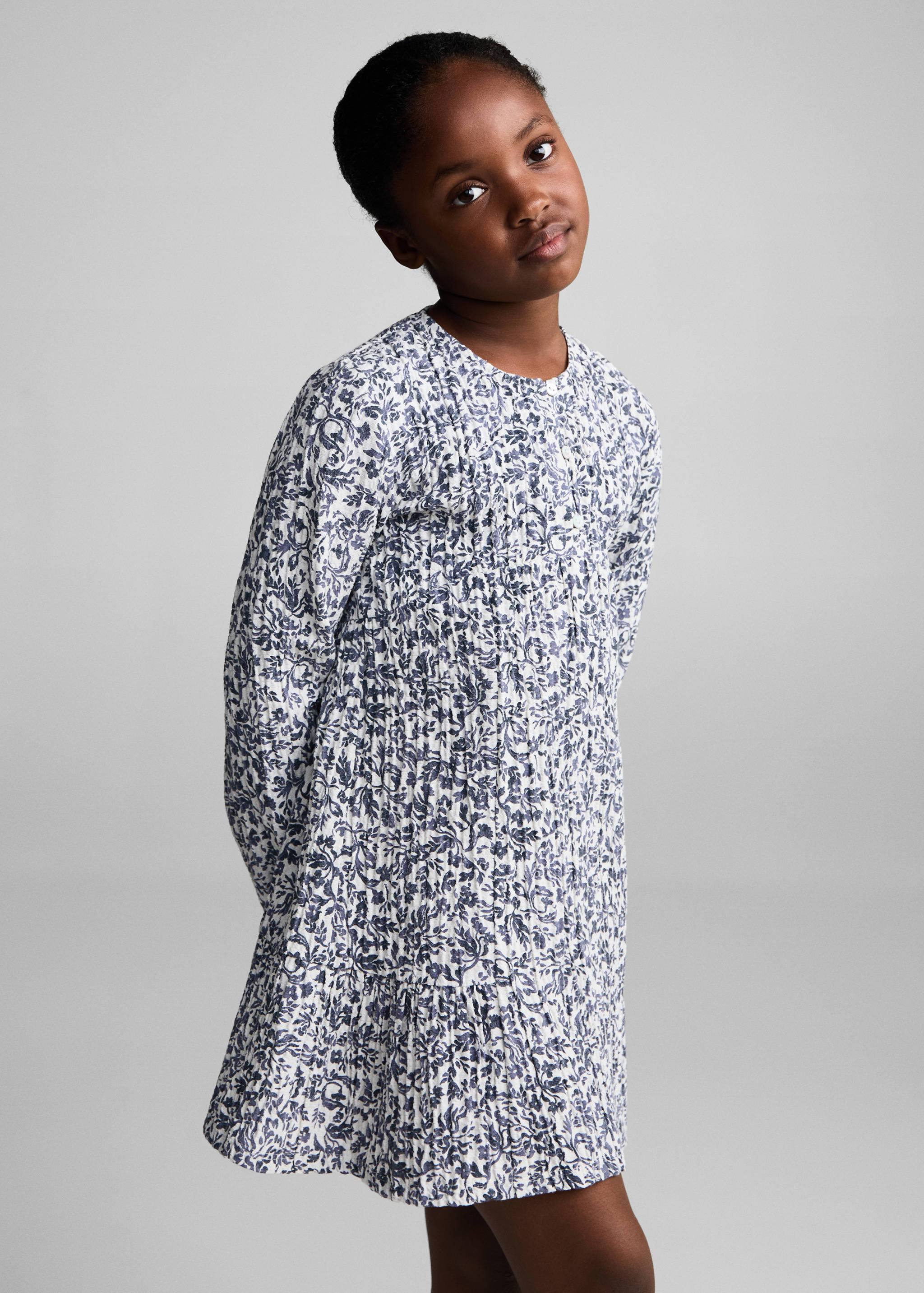 Pleated floral dress - Medium plane