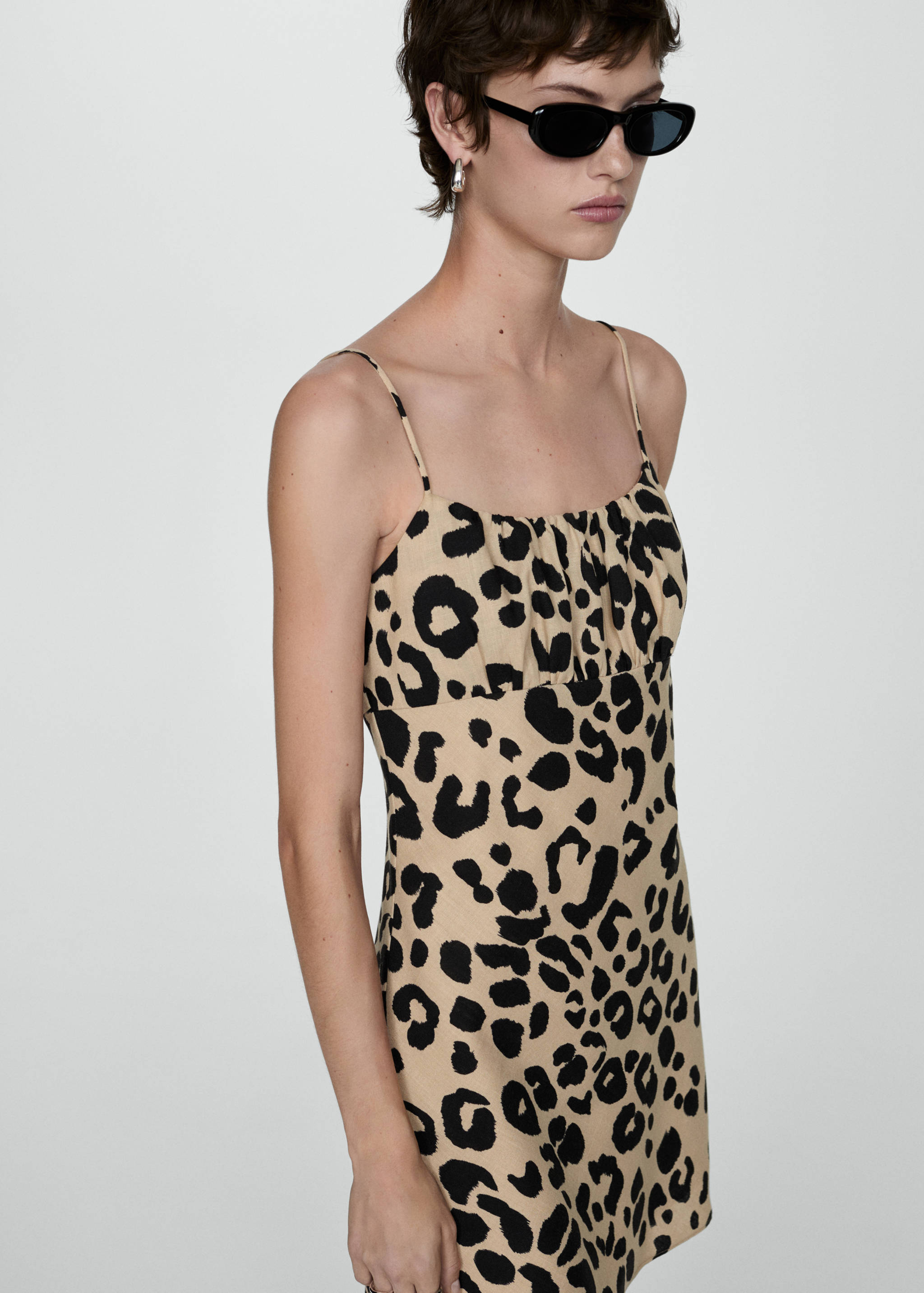 Short leopard-print dress - Medium plane