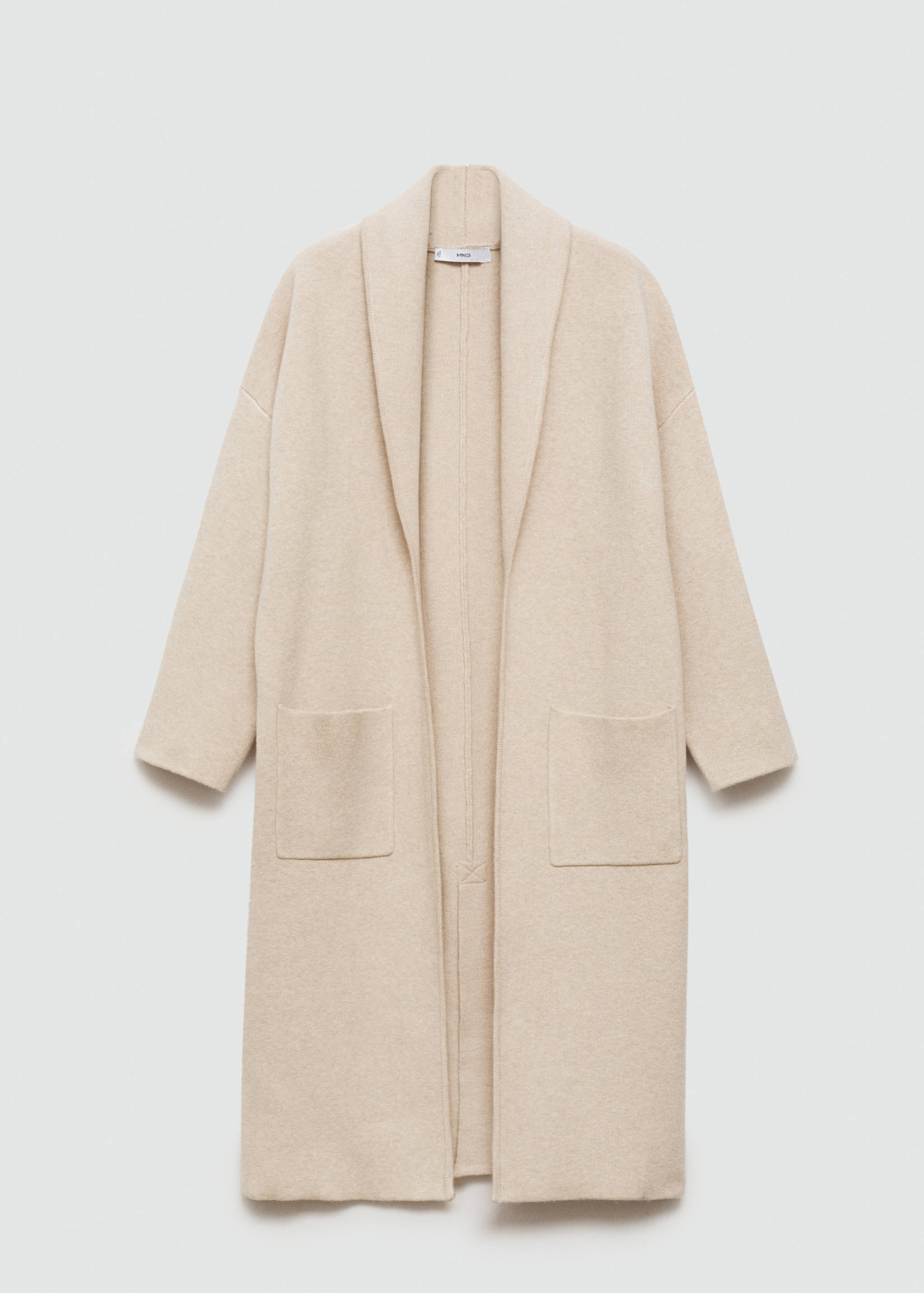 Oversized knitted coat with pockets - Article without model