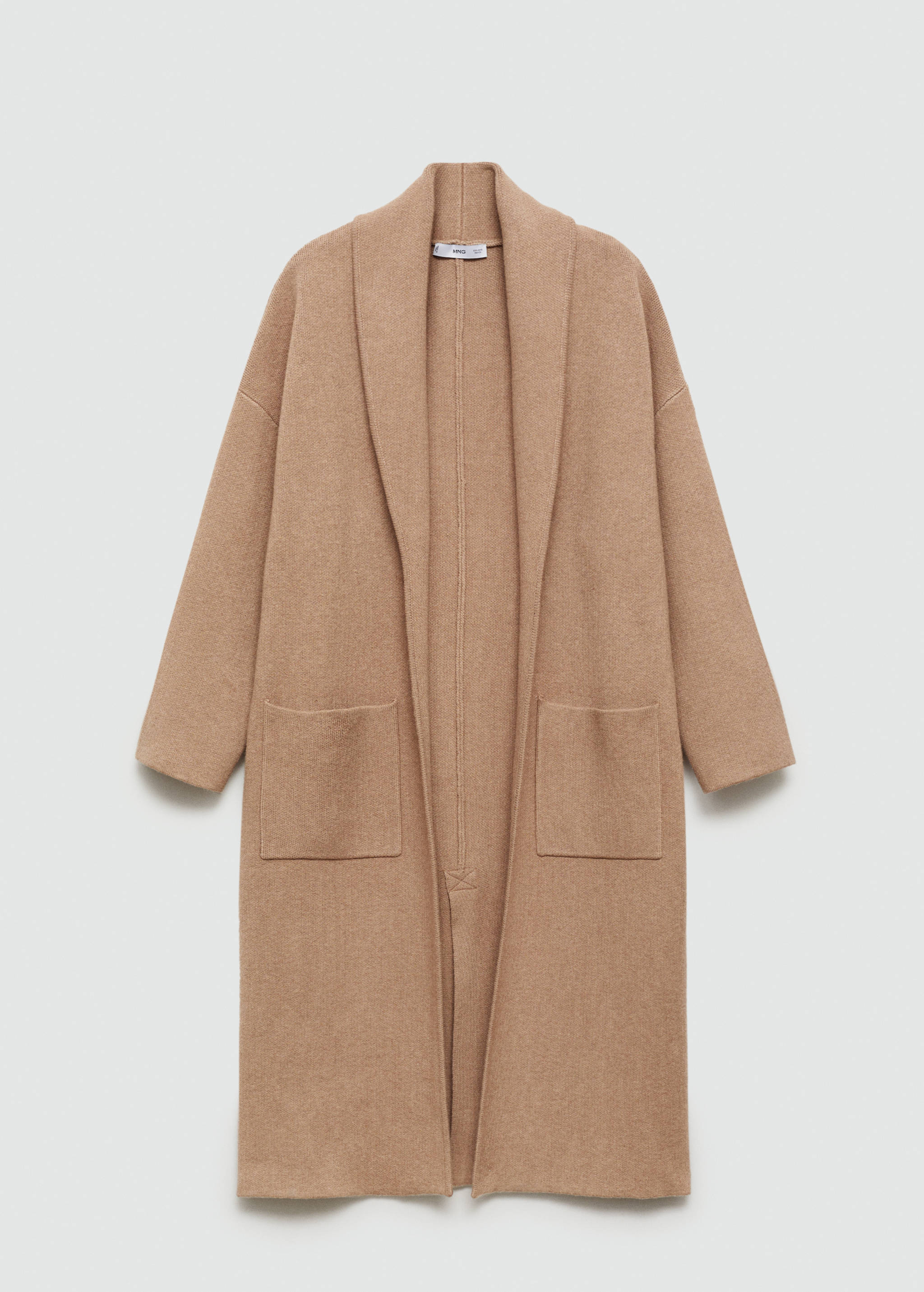 Oversized knitted coat with pockets - Article without model