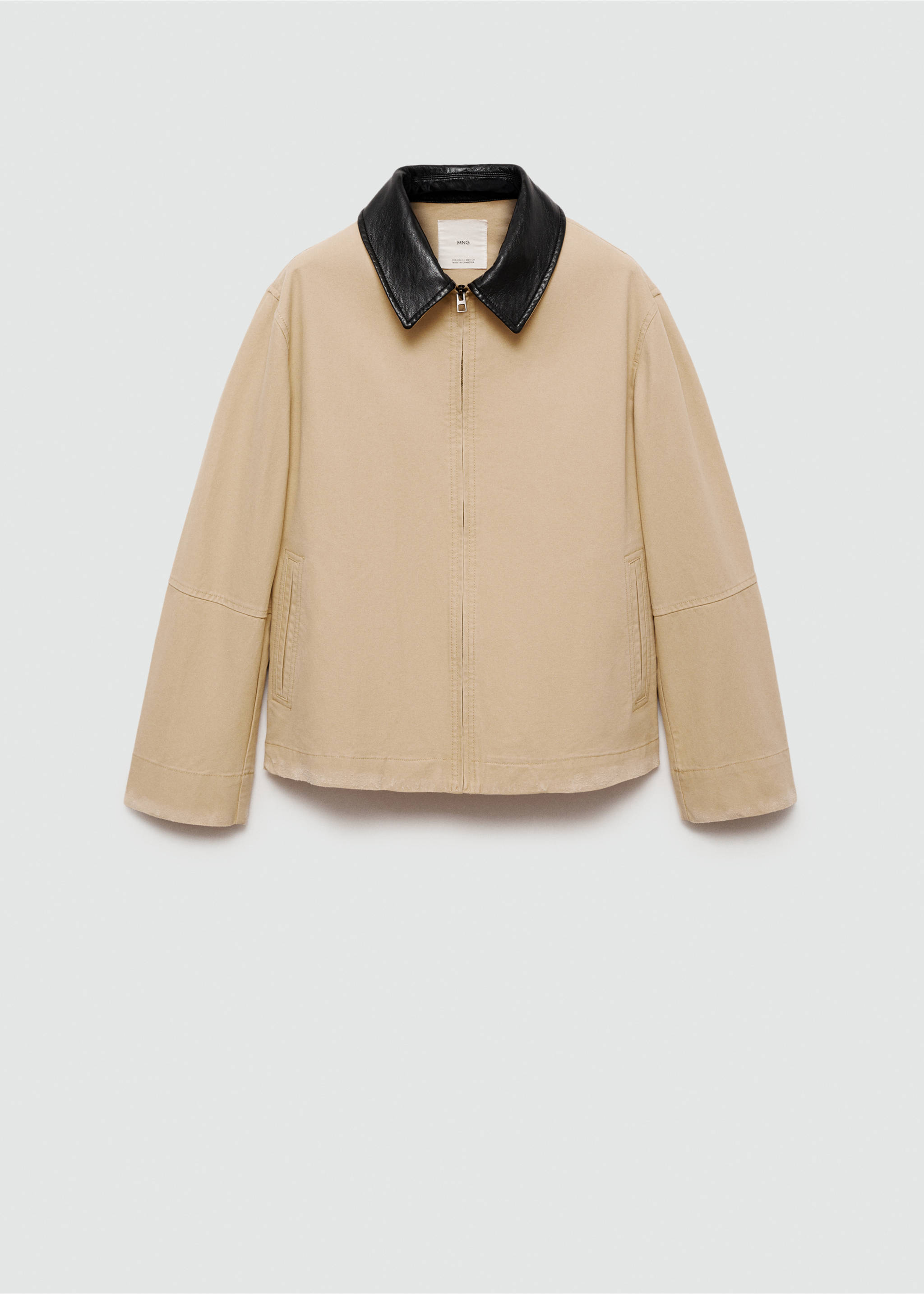 Parka with contrasting collar - Article without model, Ecru. Ref: 77084013-00.