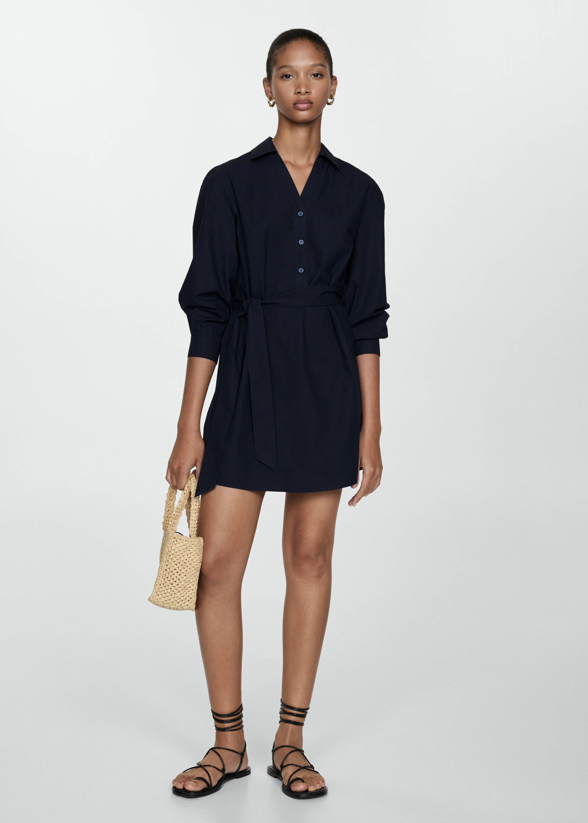 Hemdkleid mit Taillenband - Allgemeine Ansicht