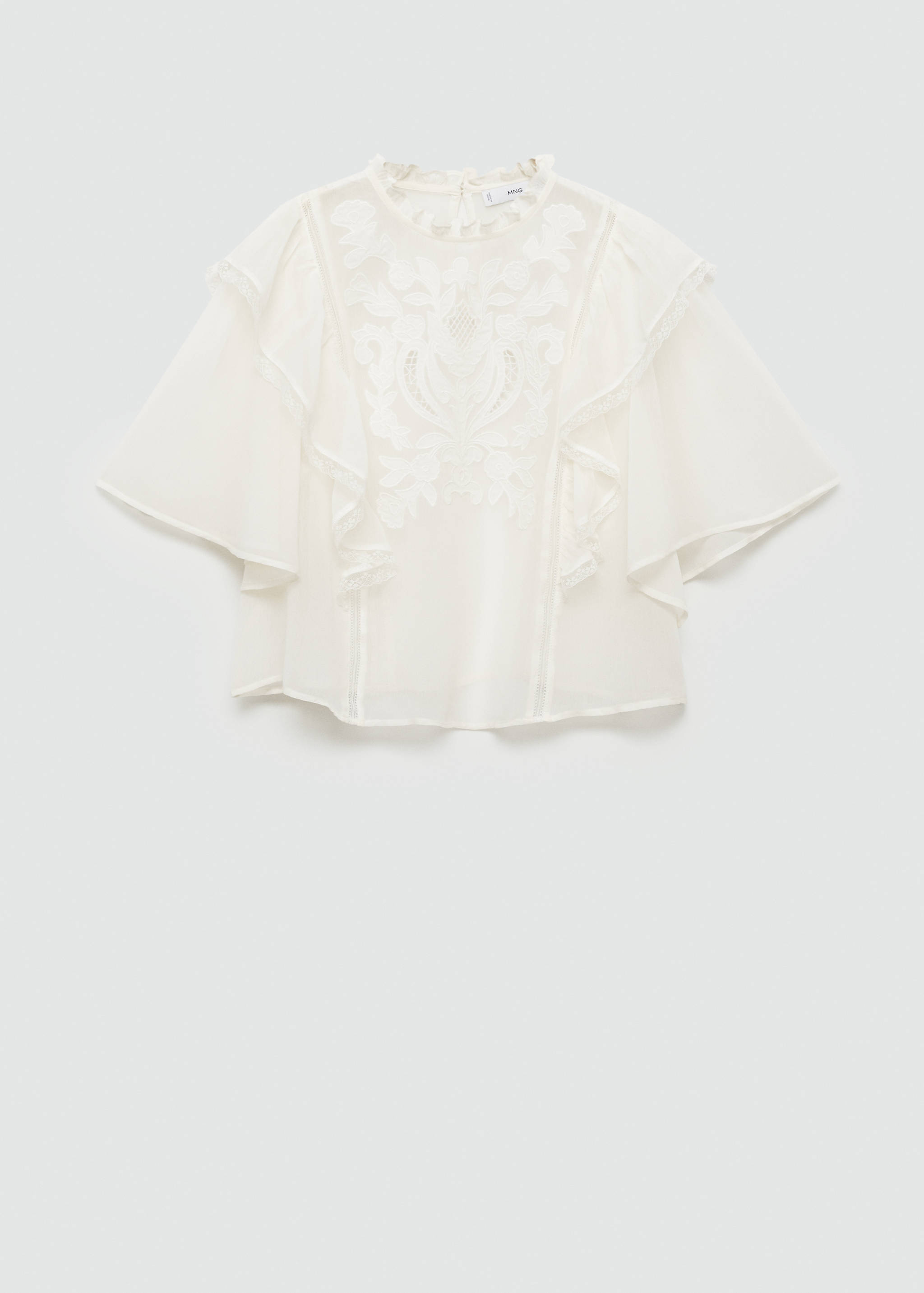 Fluid blouse with embroidered details - Article without model