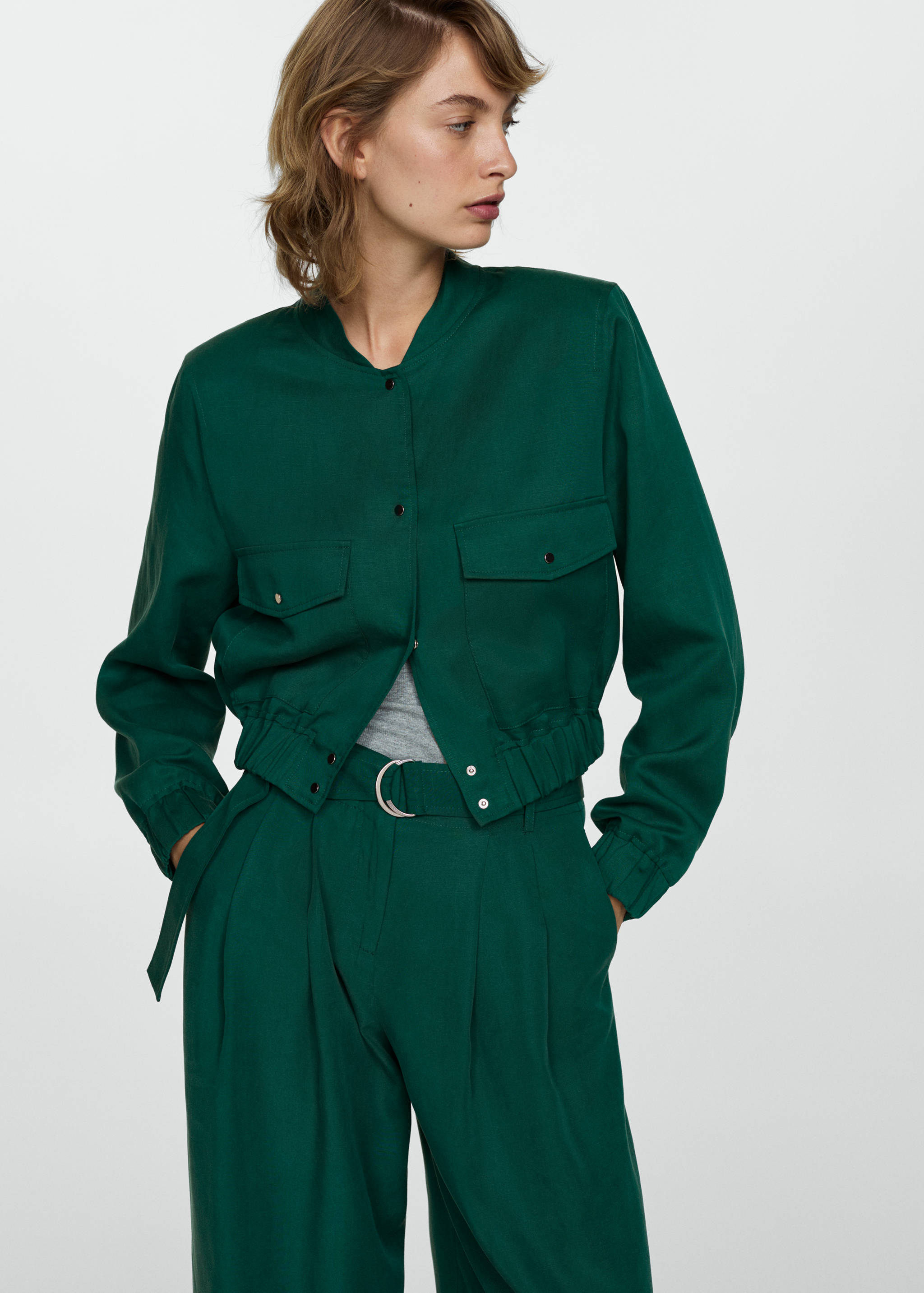 Lyocell pants with belt - Details of the article 1