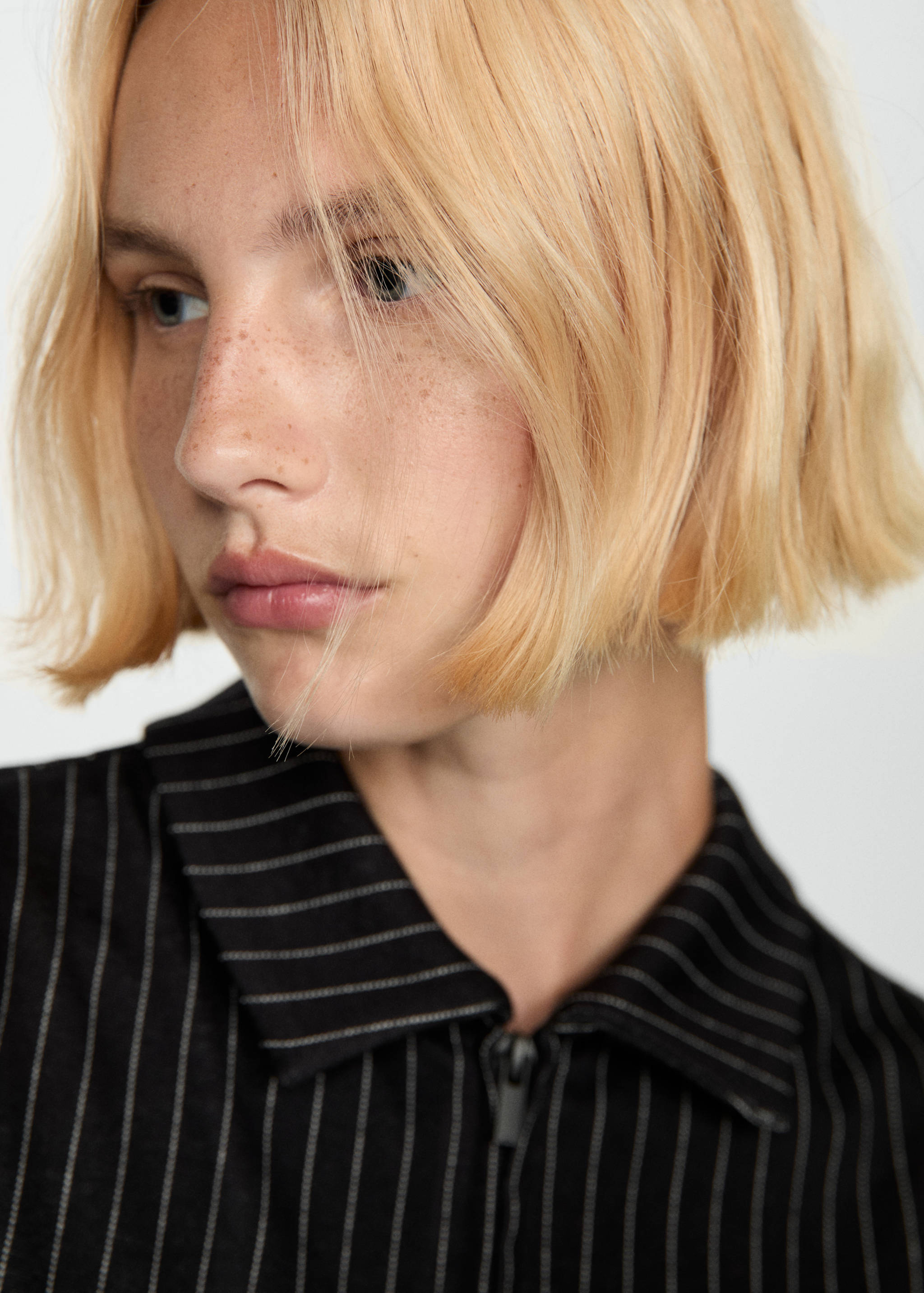 Striped top with double zip - Details of the article 1