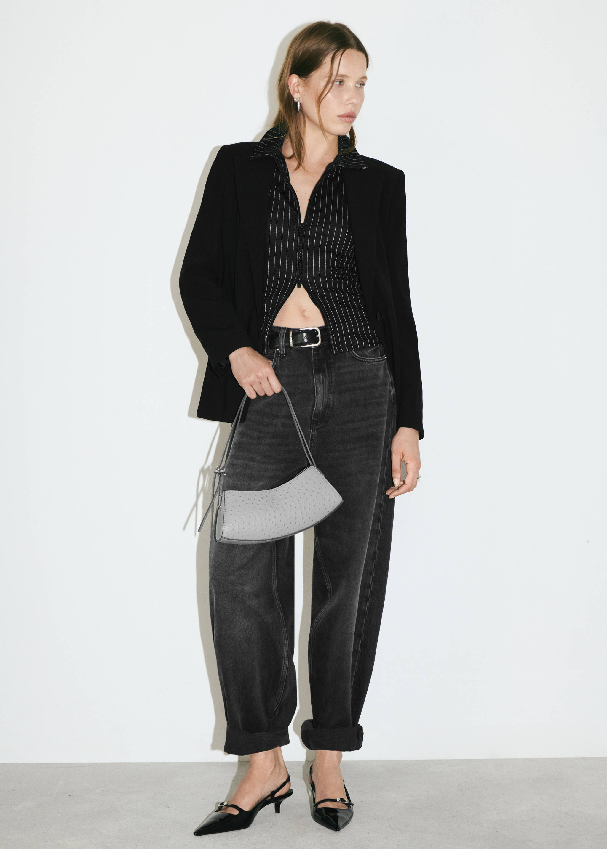 Striped top with double zip - Details of the article 6