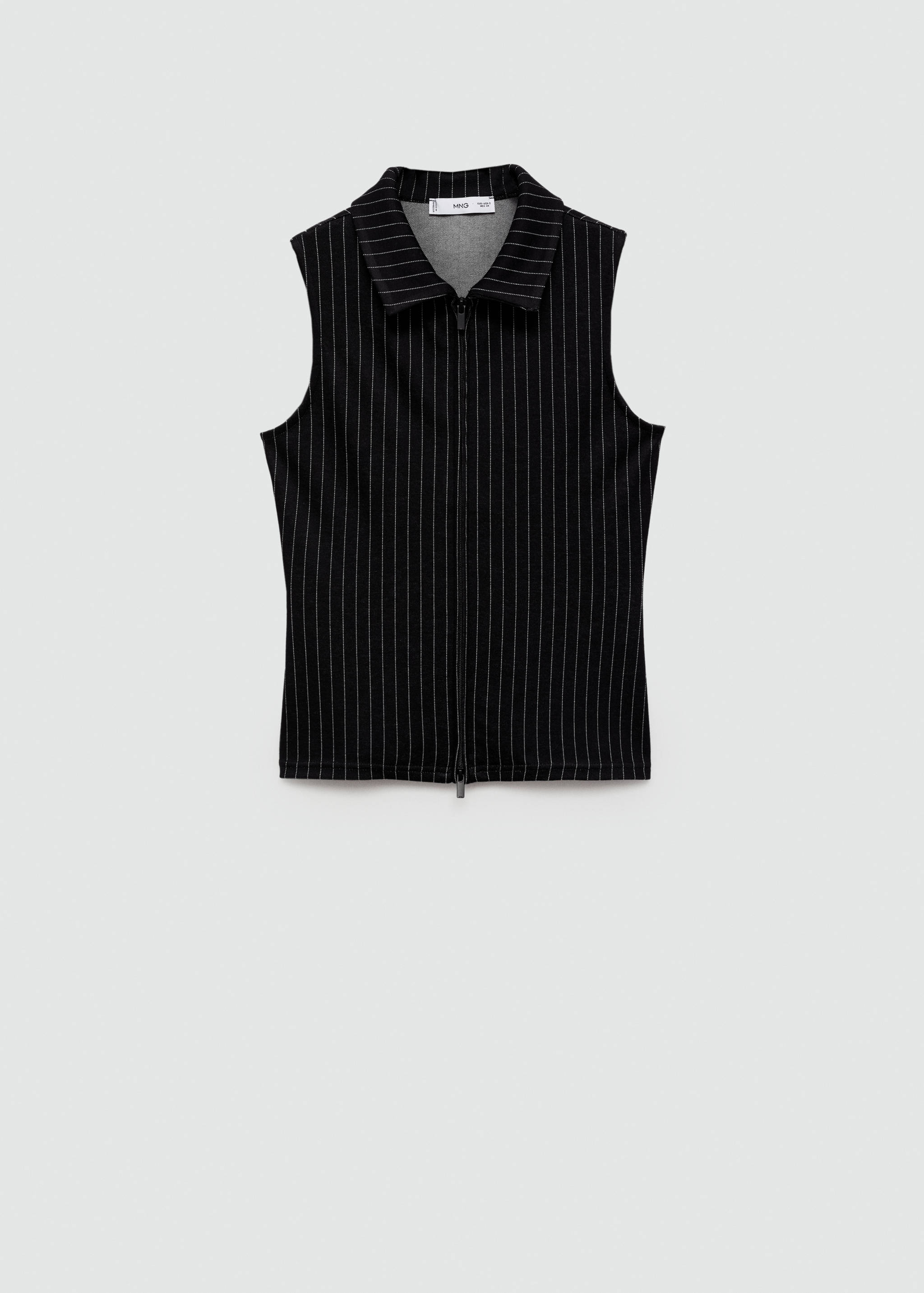 Striped top with double zip - Article without model