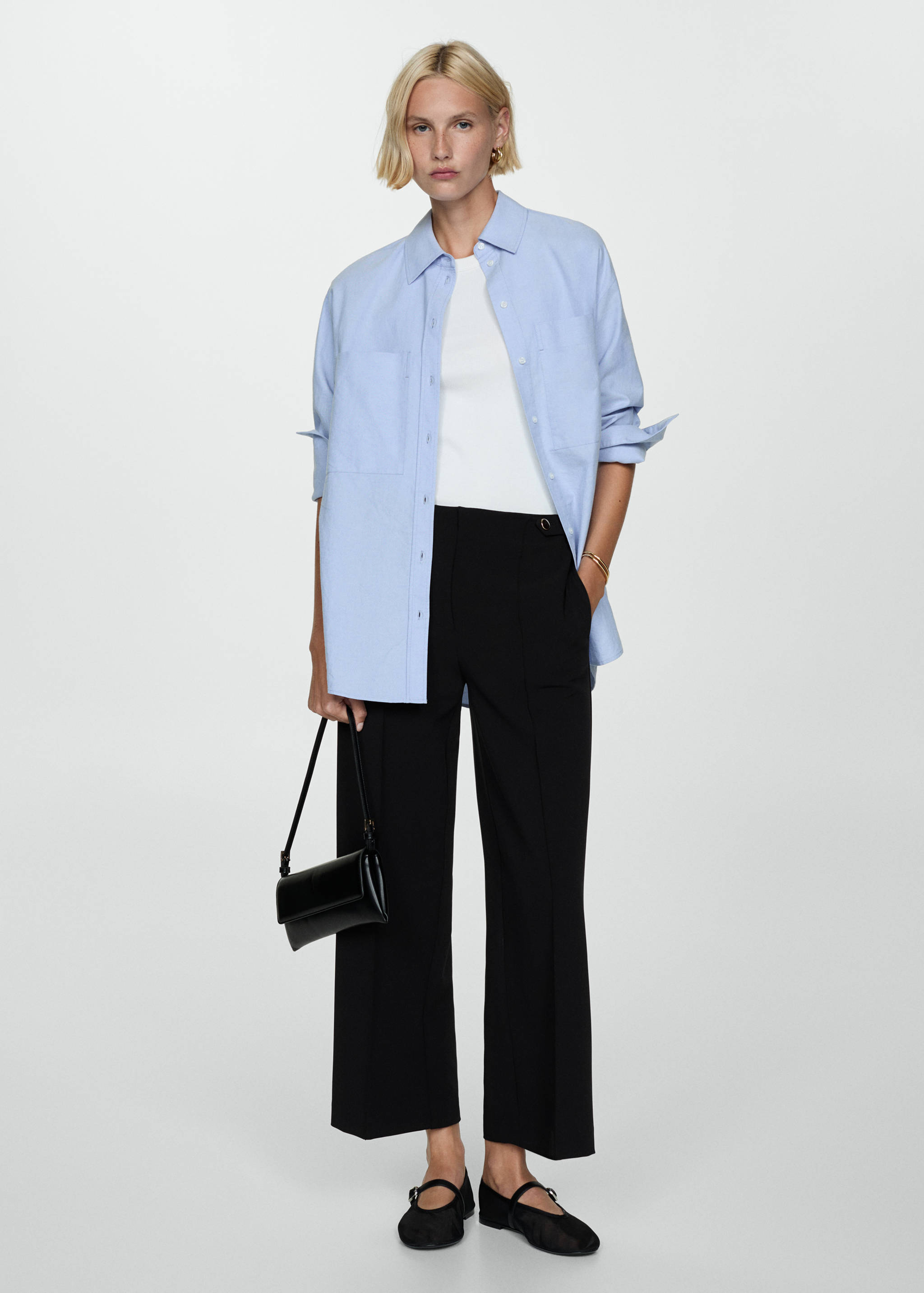 Pantalón recto botones - Plano general