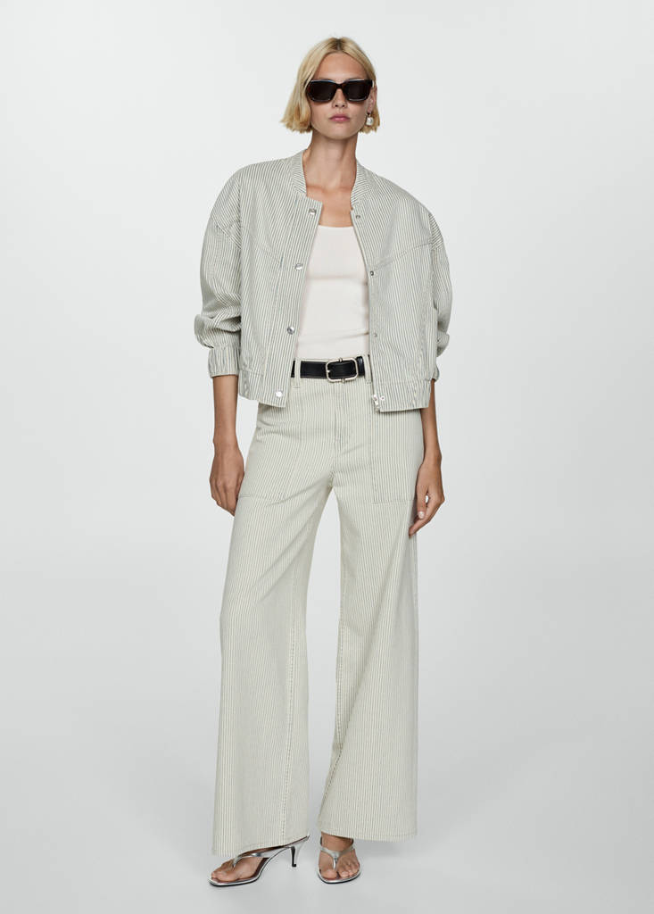 Fine ribbed knit top — Off White