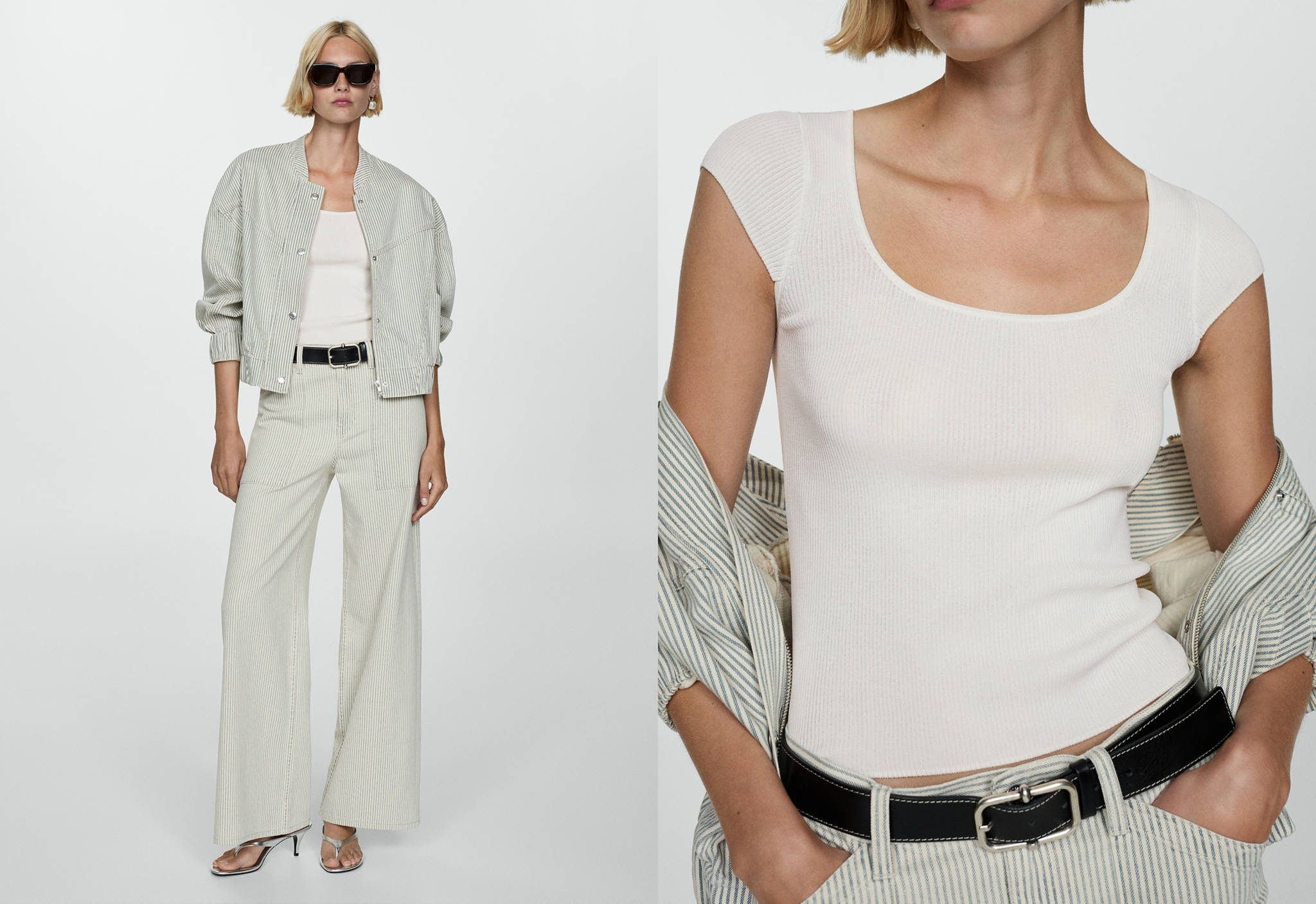Fine ribbed knit top - Panoramic plane