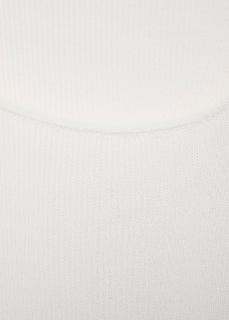 Fine ribbed knit top — Off White