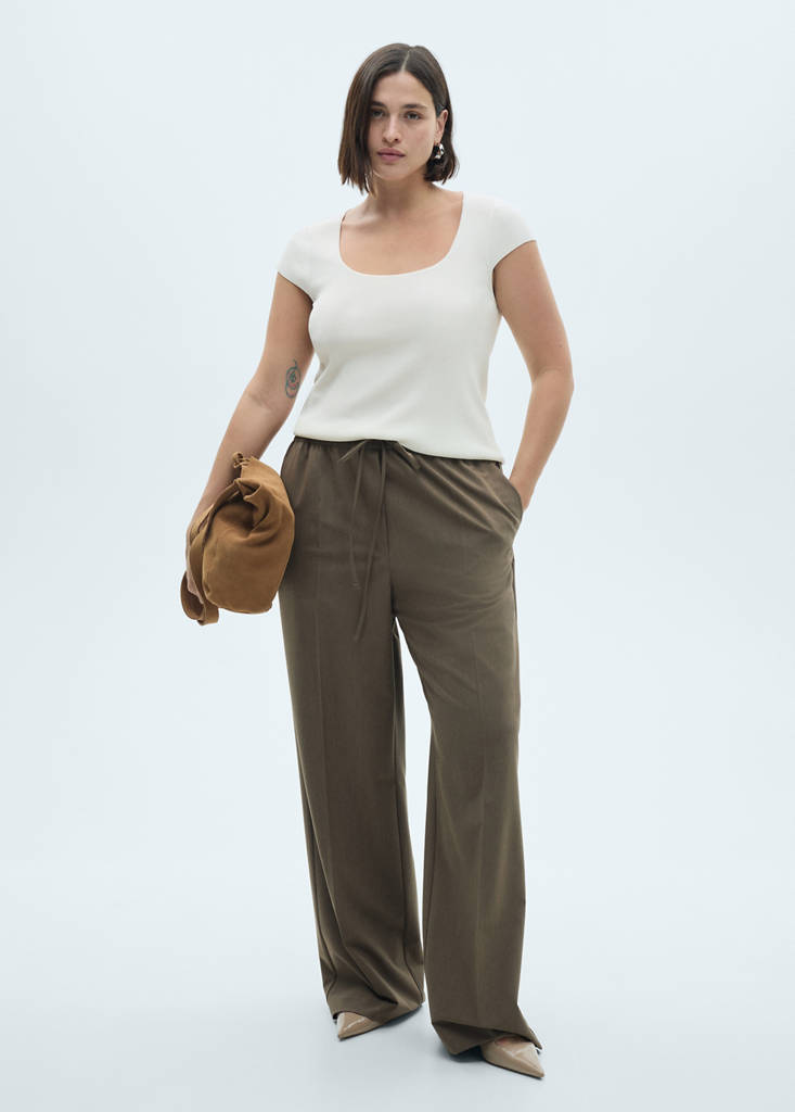 Fine ribbed knit top — Off White