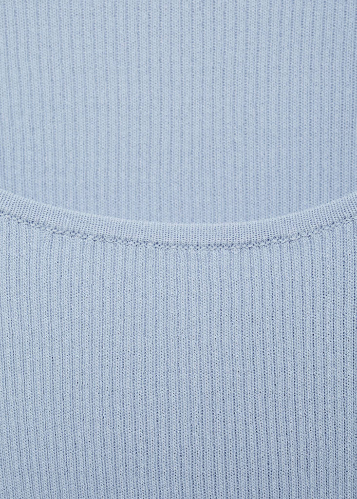 Fine ribbed knit top — Sky Blue