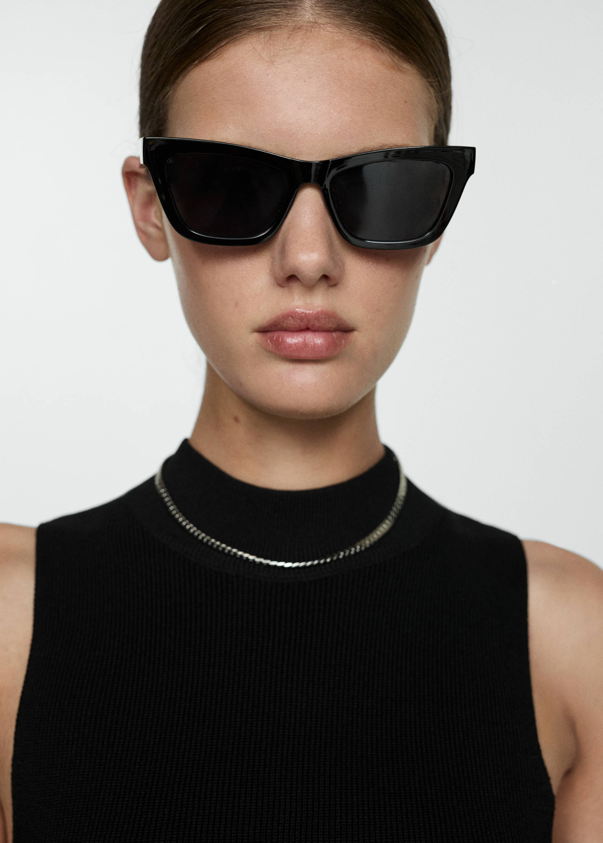 Perkins-neck knitted dress - Details of the article 1