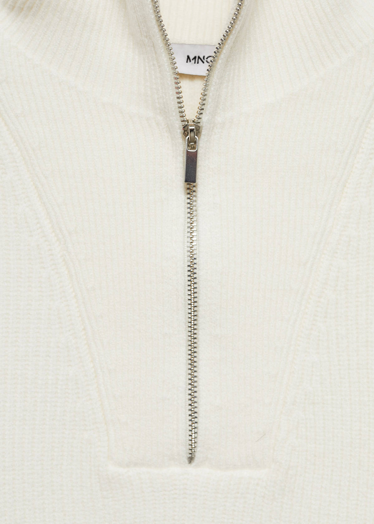 Knitted gilet with zip — Ecru