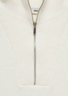 Knitted gilet with zip — Ecru 9