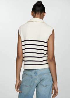 Knitted gilet with zip — Dark Navy 3
