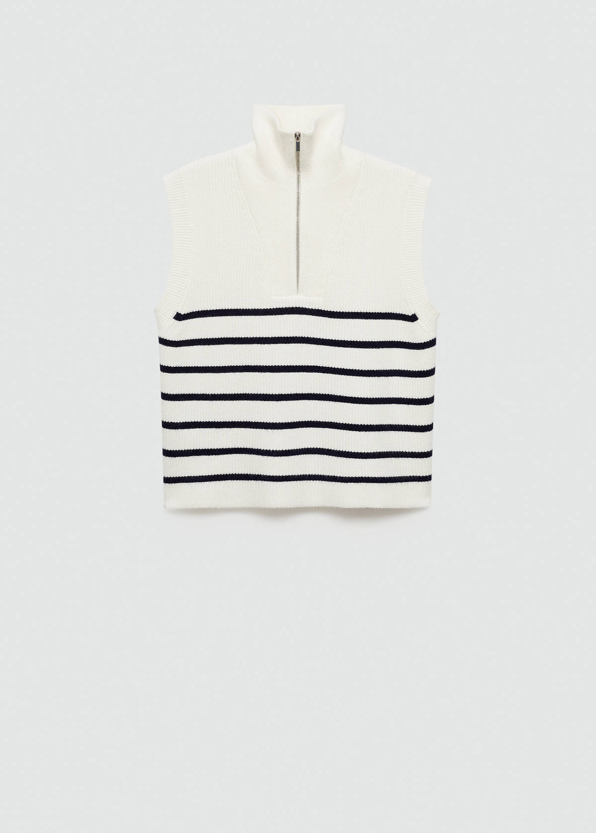 Knitted gilet with zip — Dark Navy