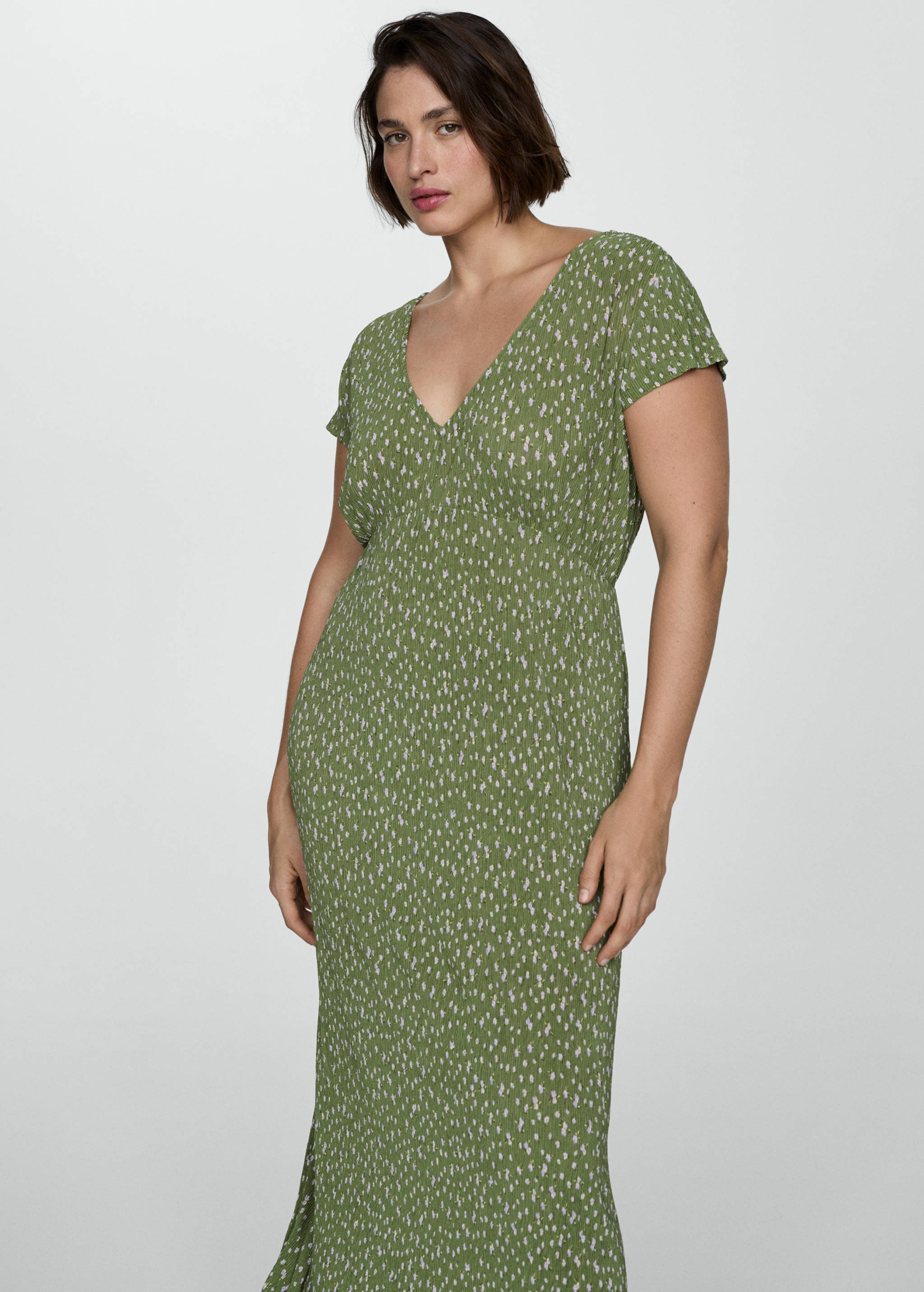 Textured printed dress - Details of the article 5