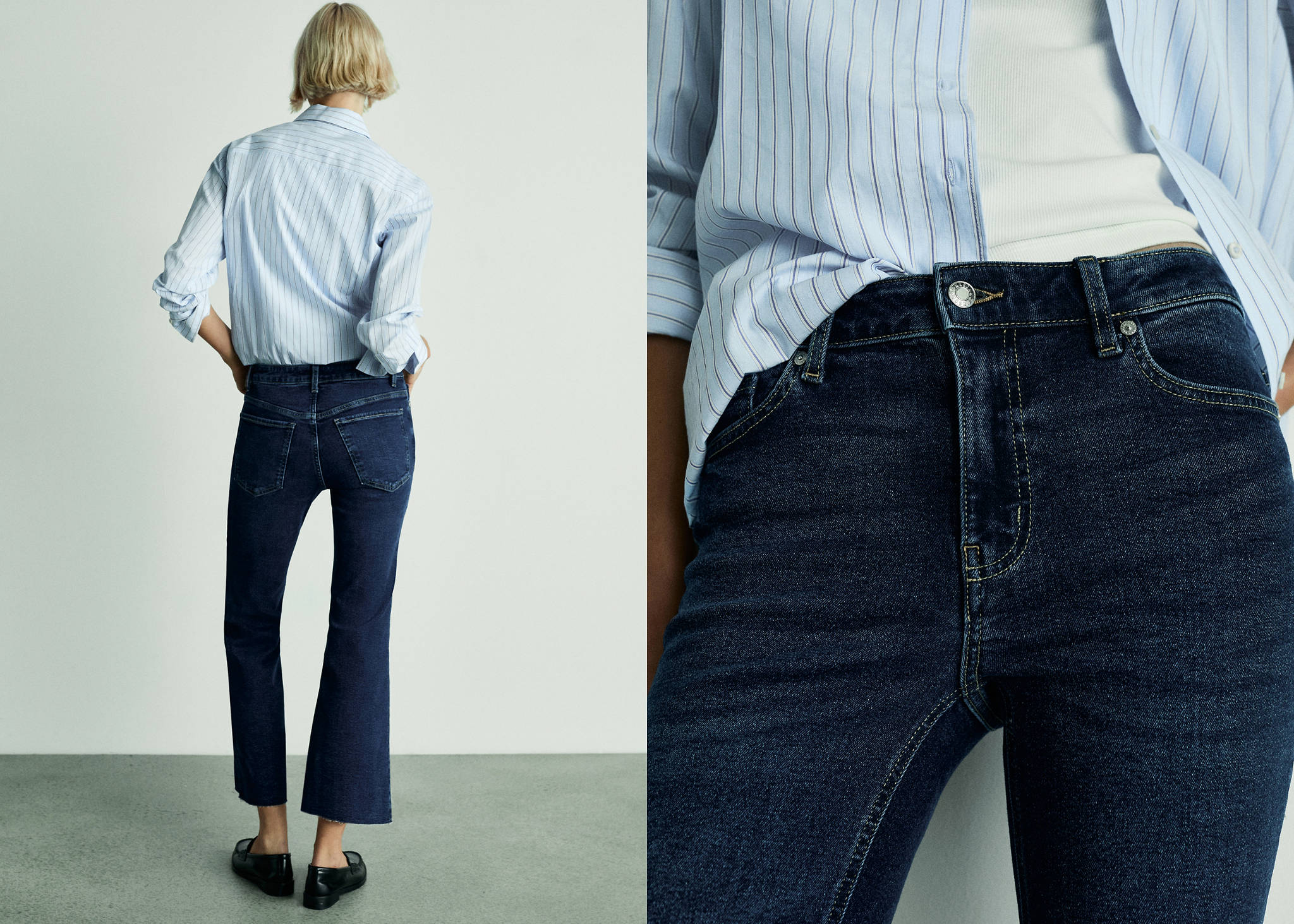 Sienna flared cropped jeans - Panoramic plane