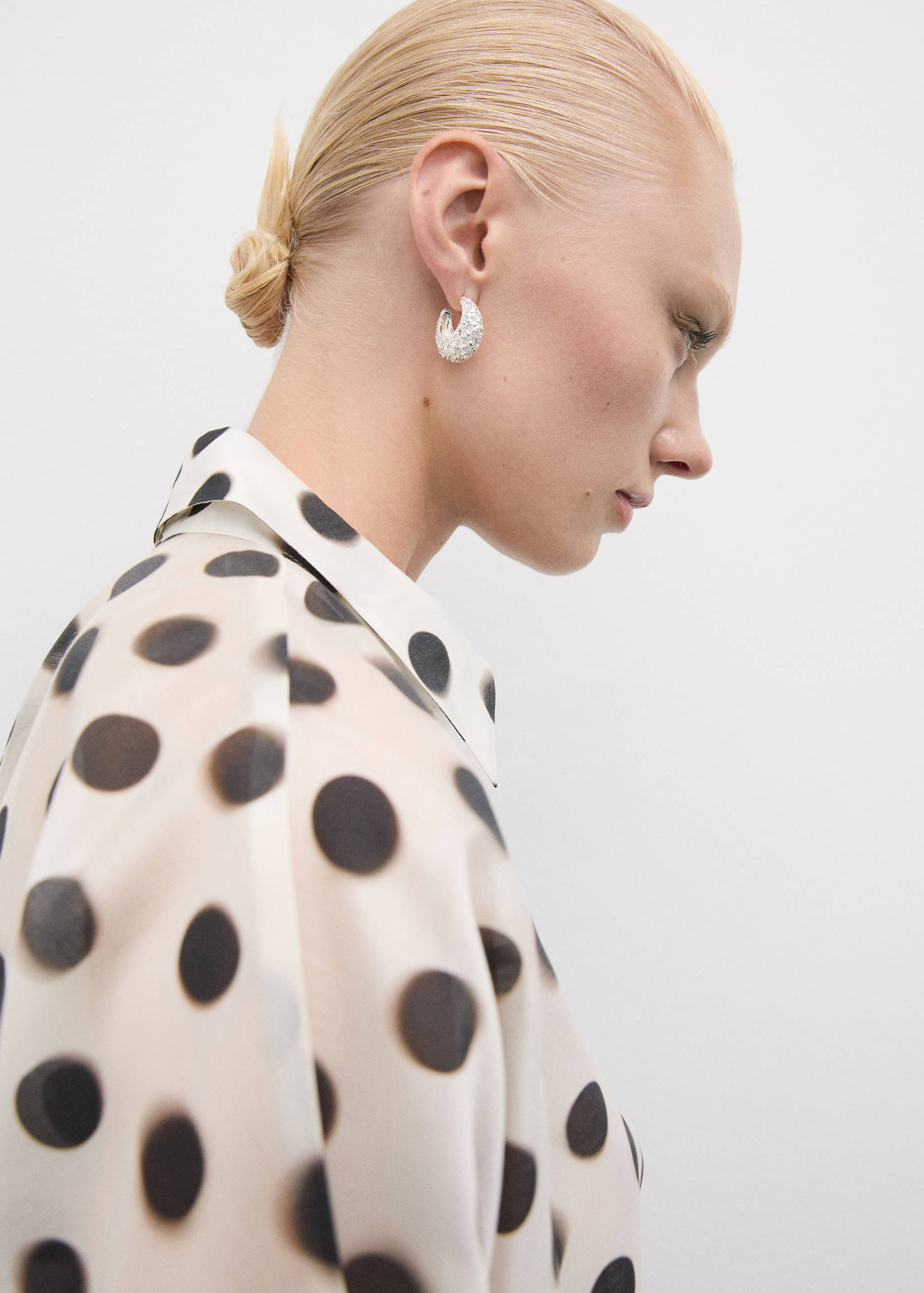 Polka-dot lyocell shirt - Details of the article 1